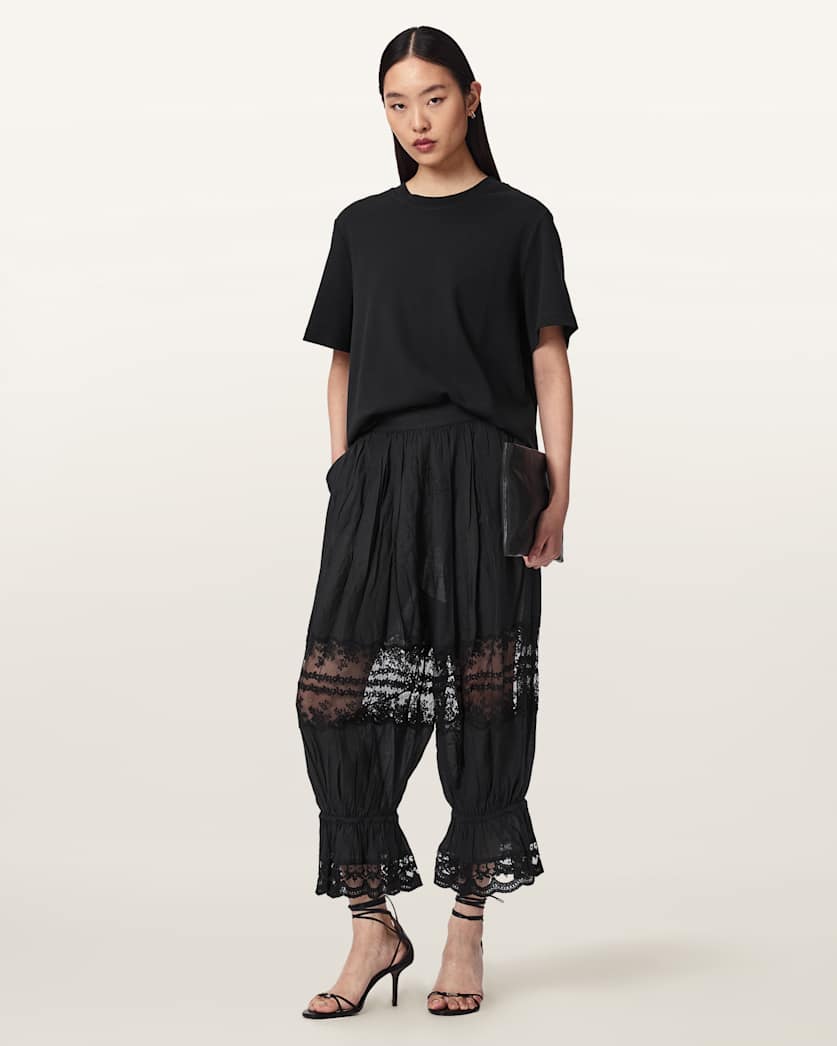 AllSaints Solene Cropped Lace Pants Women's White Women's