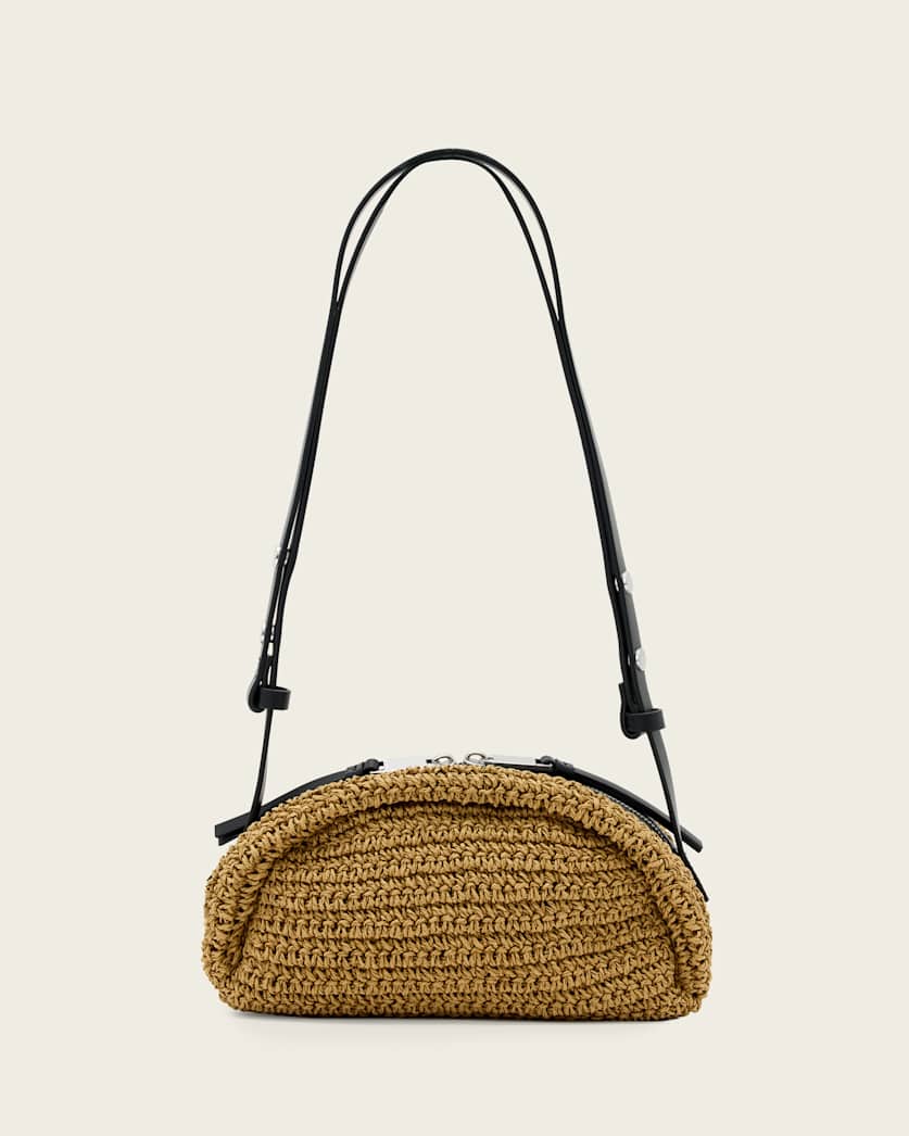 AllSaints Rosalie Arc Woven Crossbody Bag Women's Biscuit Brown Women's