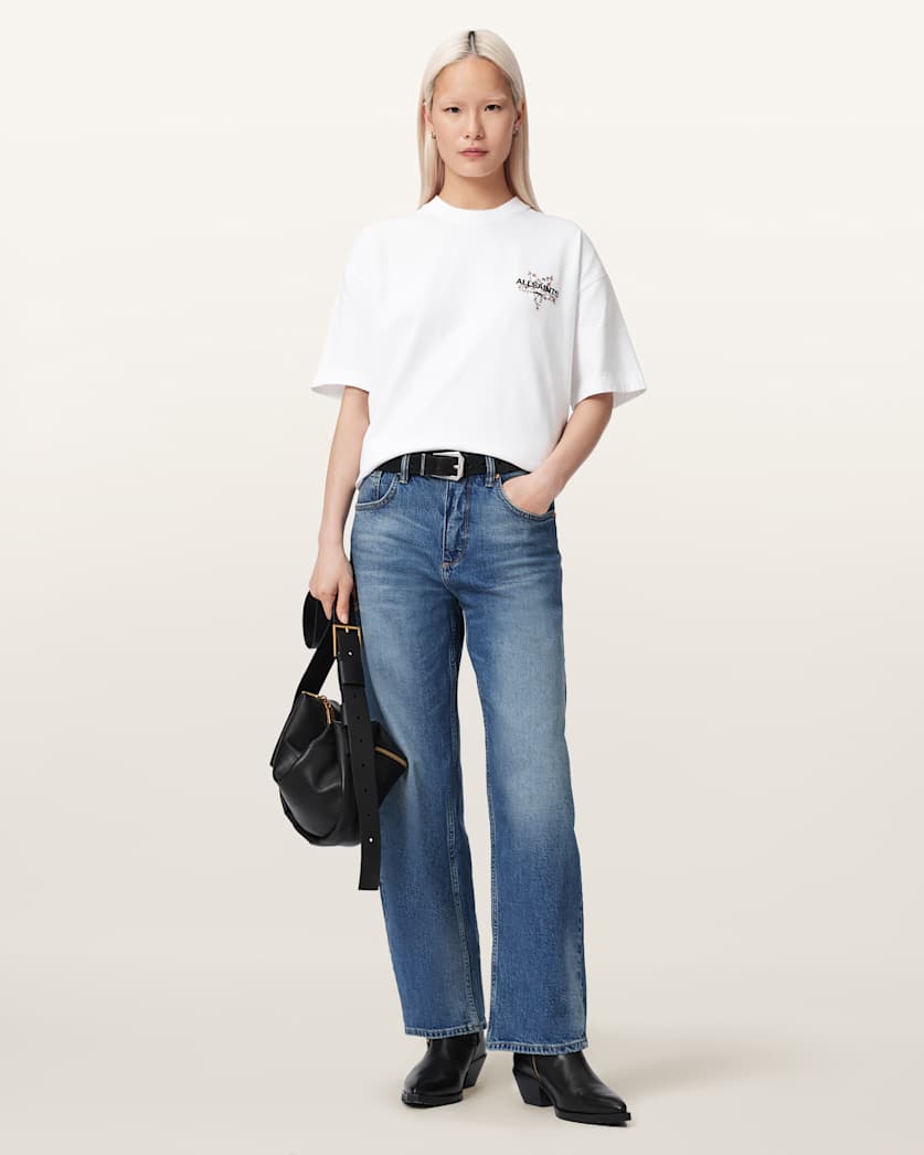 AllSaints Pentacle Oversized Etta T Shirt Women's Washed Black Women's
