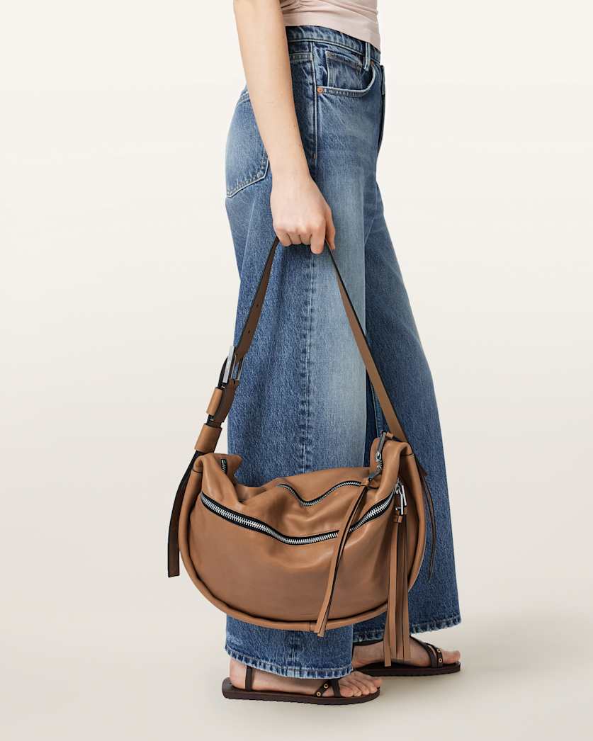 AllSaints Noemie Leather Shoulder Bag Women's Toffee Brown Women's