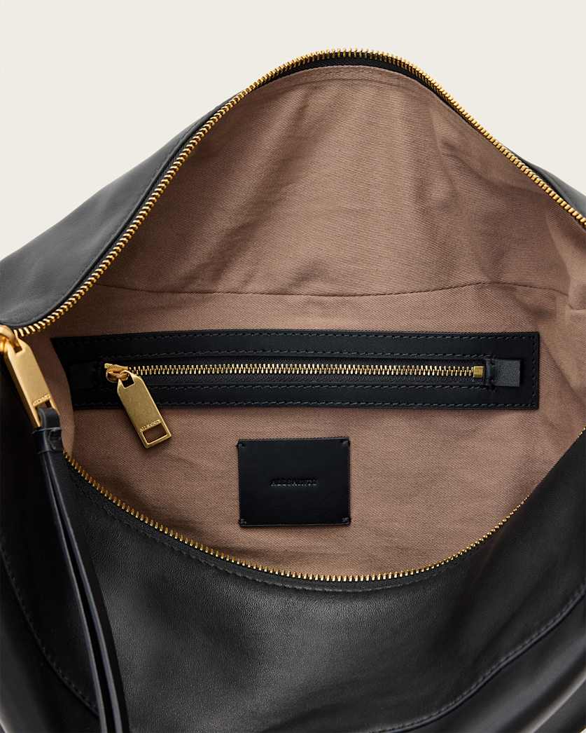 AllSaints Luna Slouchy Leather Shoulder Bag Women's Black Women's