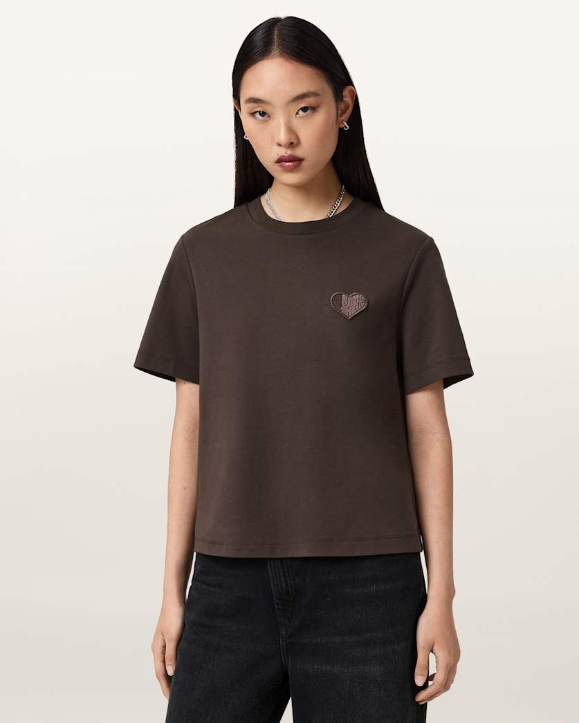 AllSaints Lover Lisa Embroidered T Shirt Women's White Women's