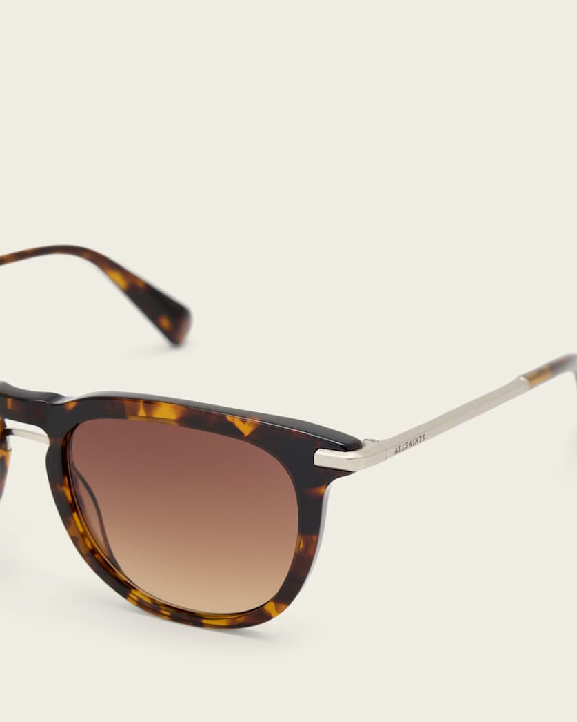 AllSaints Jude Round Tinted Sunglasses Women's Dark Tort Women's