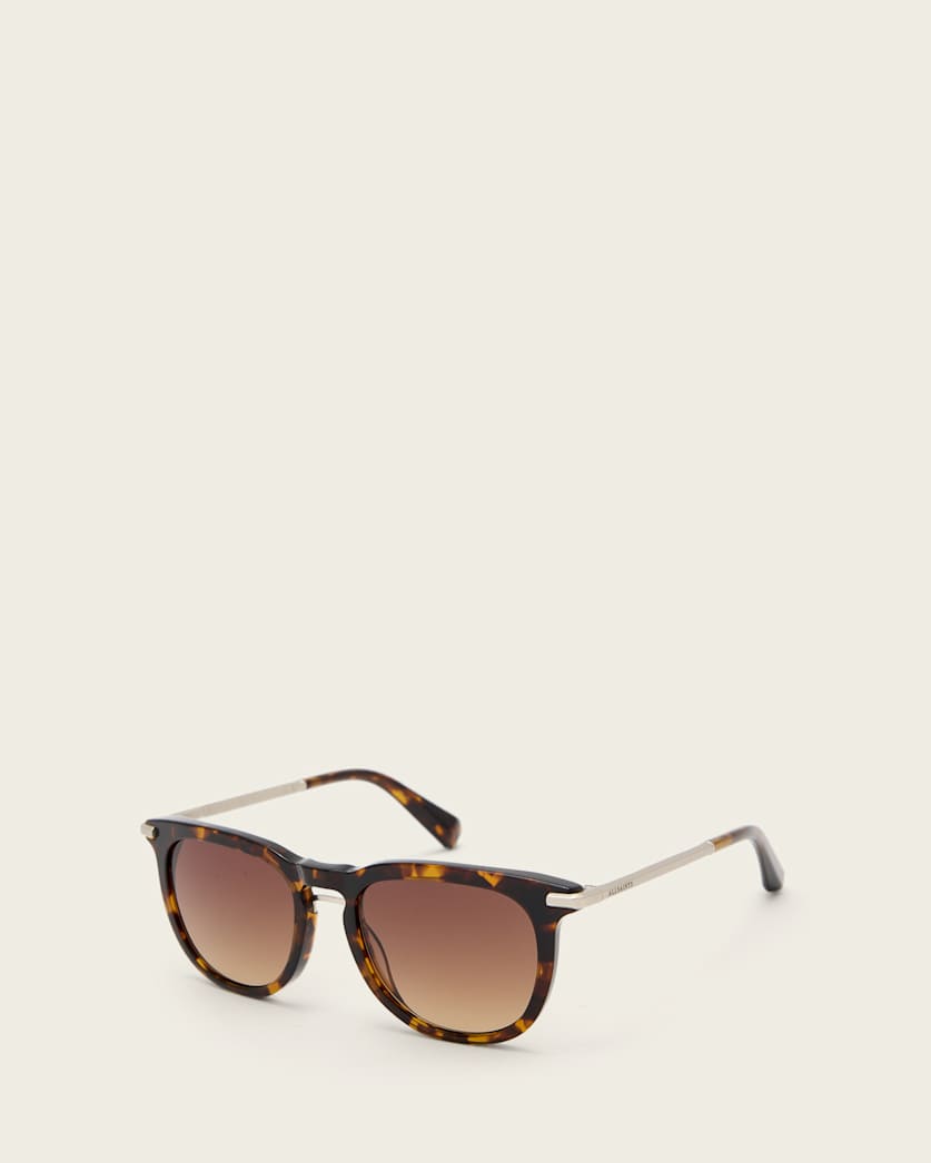 AllSaints Jude Round Tinted Sunglasses Women's Dark Tort Women's