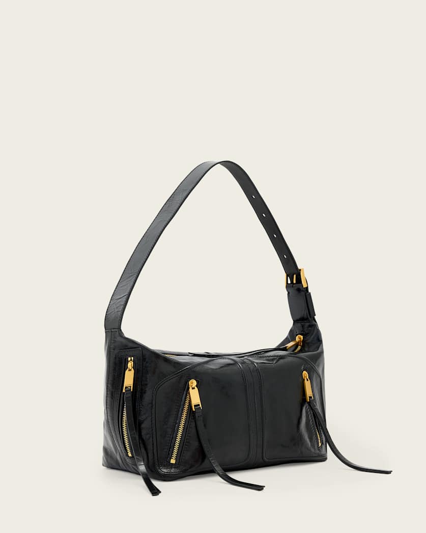 AllSaints Jean Rey Leather Shoulder Bag Women's Black Women's