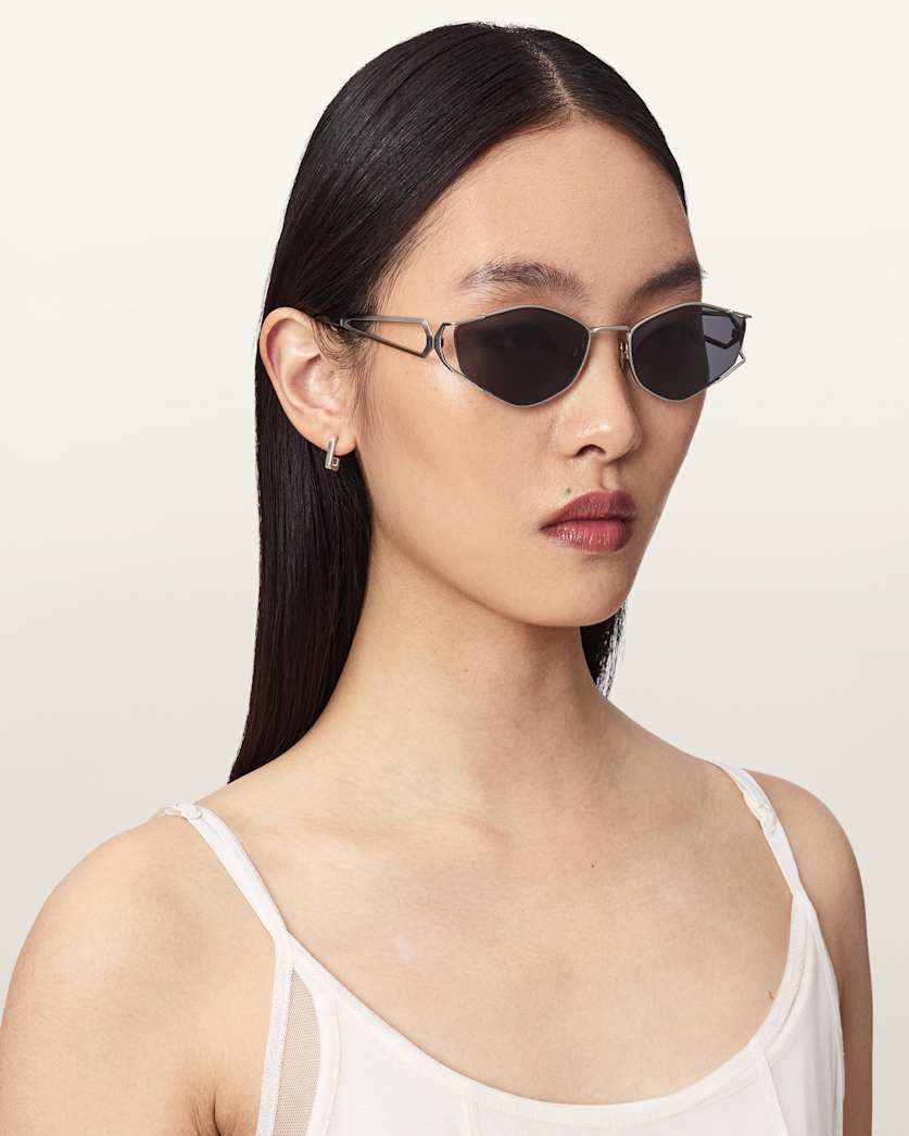AllSaints Jaye Round Sunglasses Women's Silver Women's