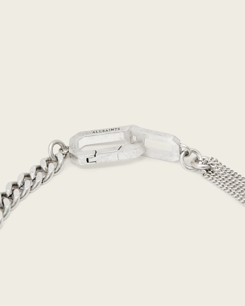 AllSaints Fern Multi Chain Necklace Women's Warm Silver Women's