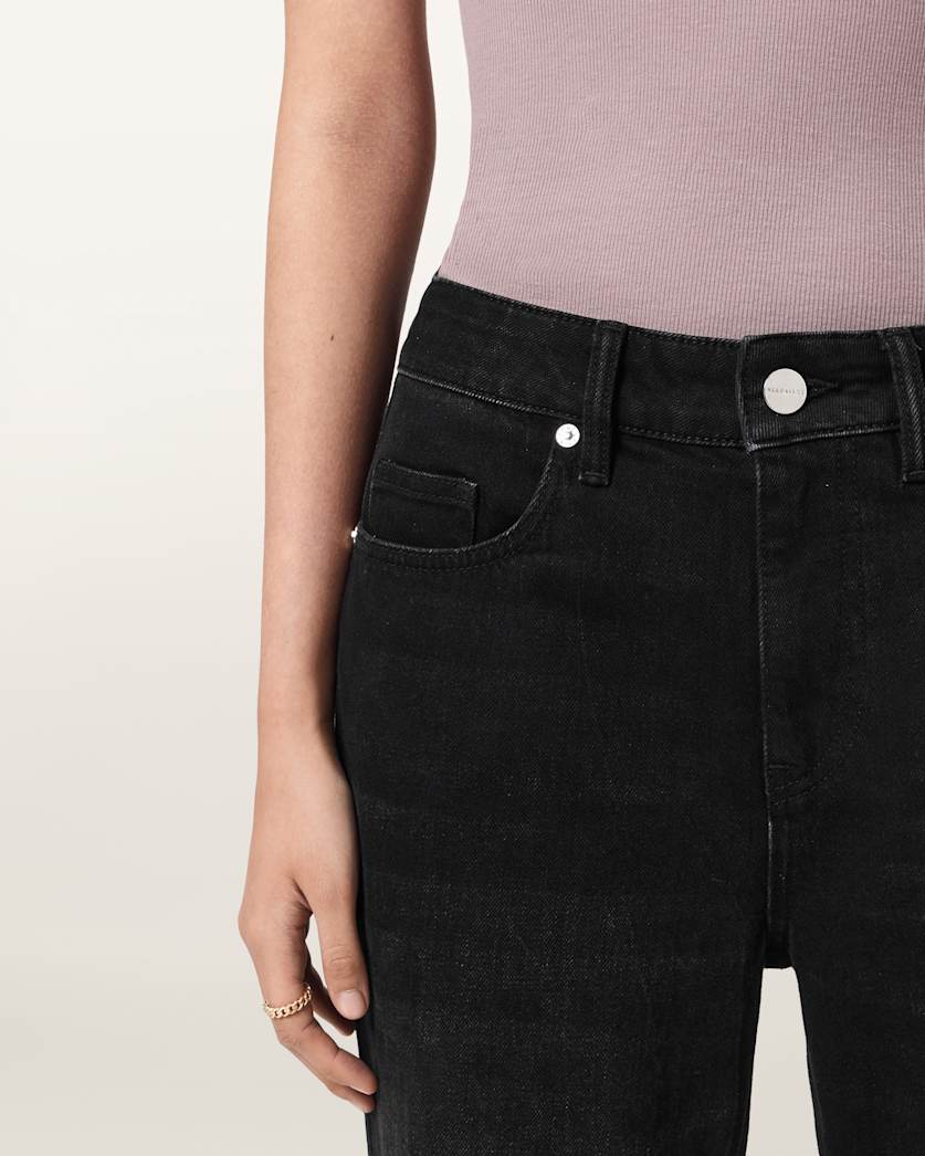 AllSaints Ember Flared Denim Jeans Women's Washed Black Women's