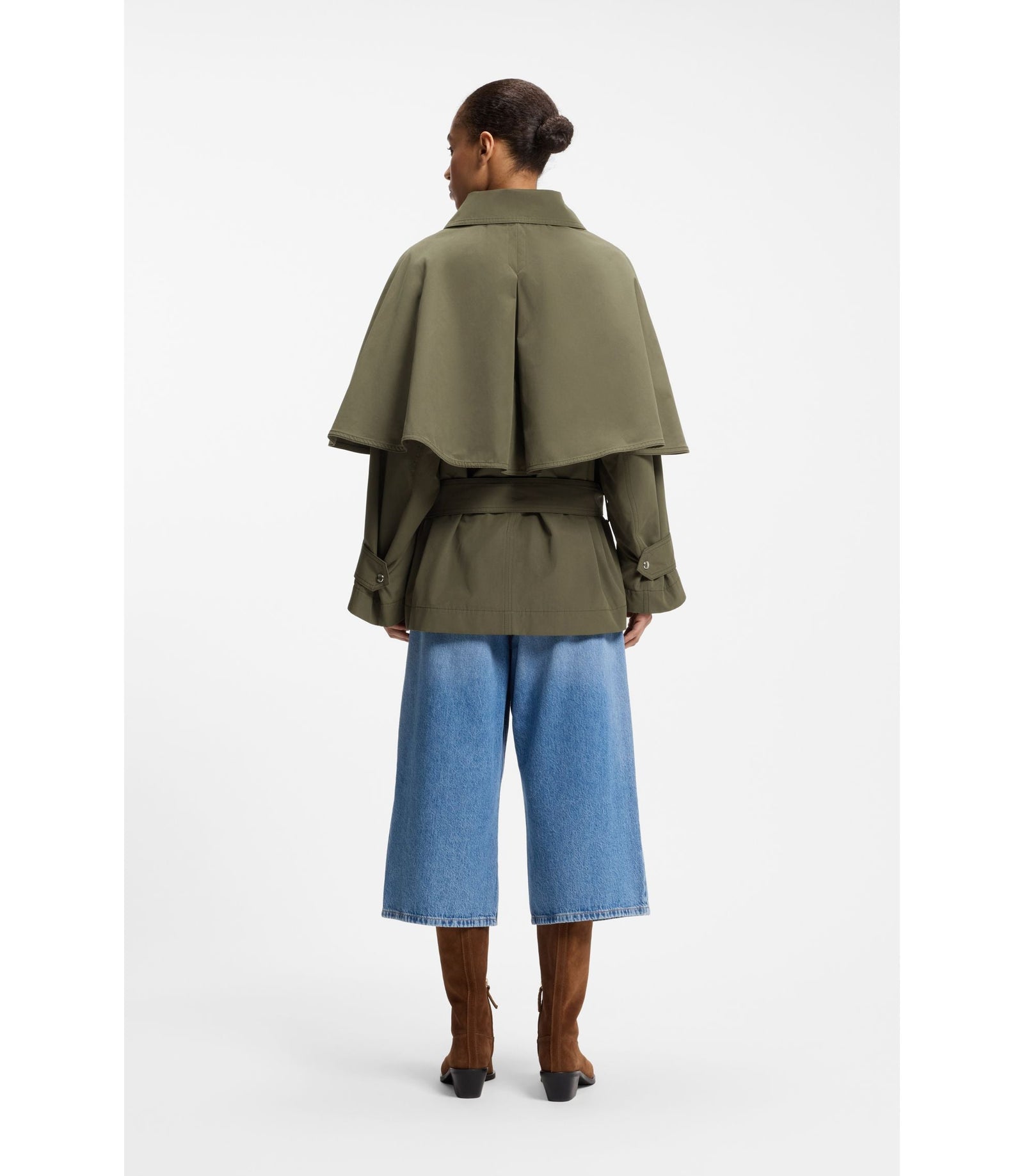 Boss Water Repellent Trench Coat With Belt Light Green Women's