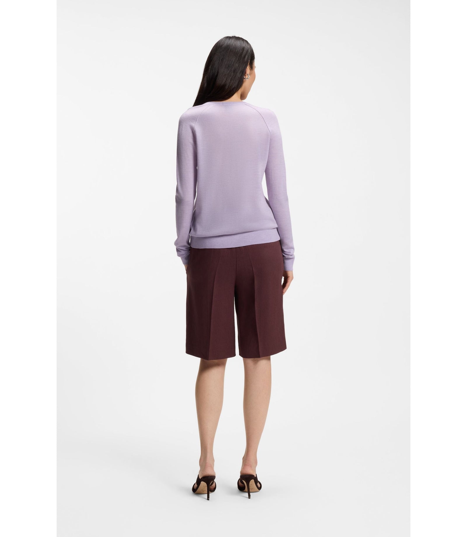 Boss Superfine Merino Wool Cardigan Light Purple Women's