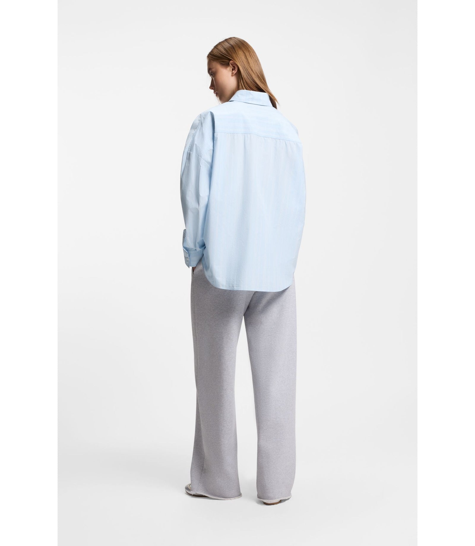 Hugo Striped Relaxed Fit Blouse In Cotton Poplin Patterned Women's