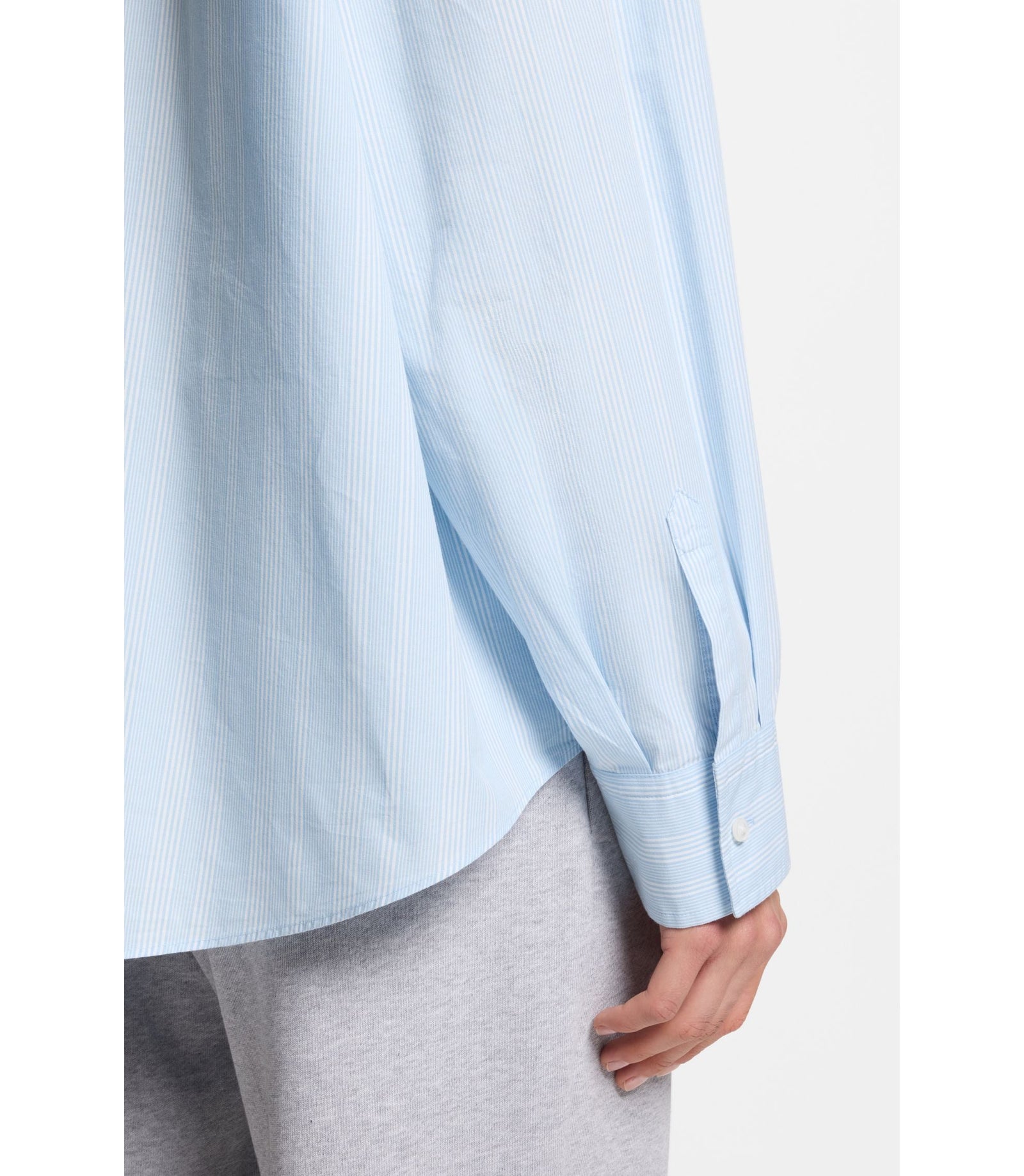 Hugo Striped Relaxed Fit Blouse In Cotton Poplin Patterned Women's