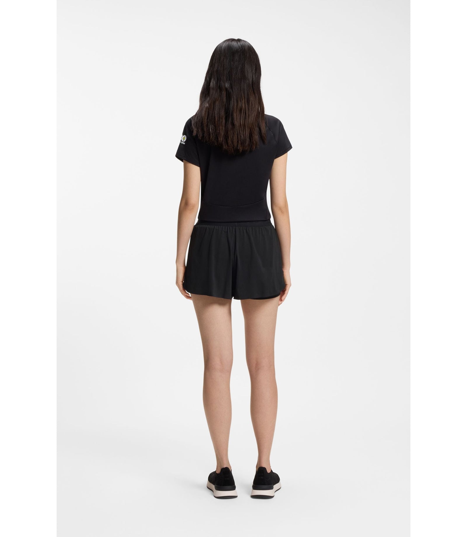 Boss Stretch Jersey Shorts With Contrast Logo Black Women's