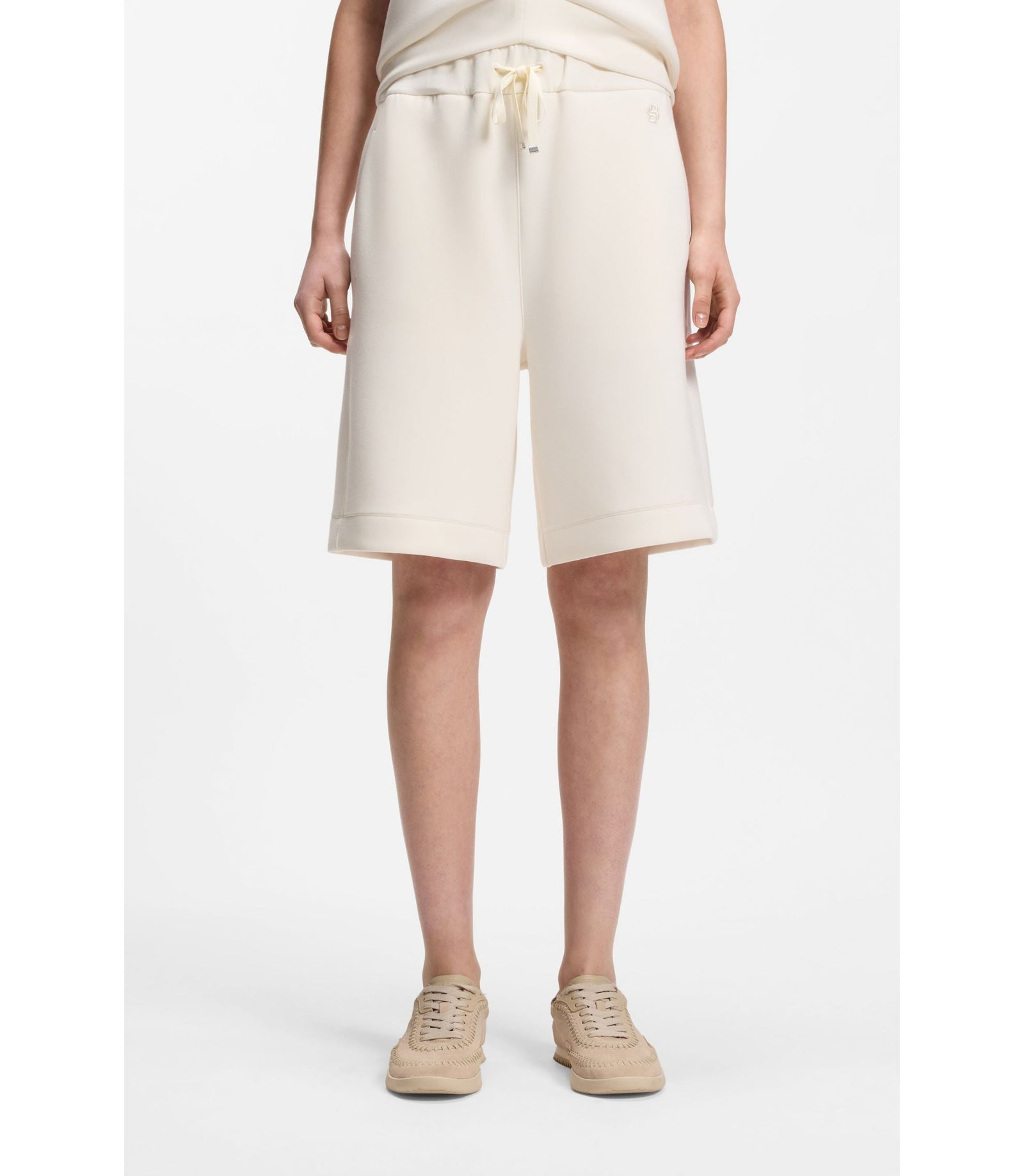 Boss Stretch Jersey Shorts In A Relaxed Fit White Women's
