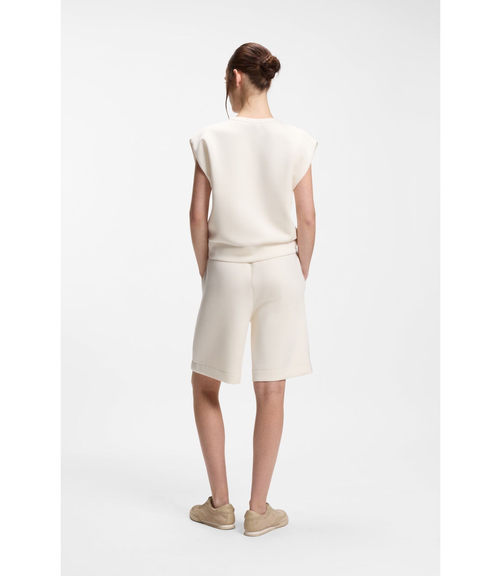 Boss Stretch Jersey Shorts In A Relaxed Fit White Women's
