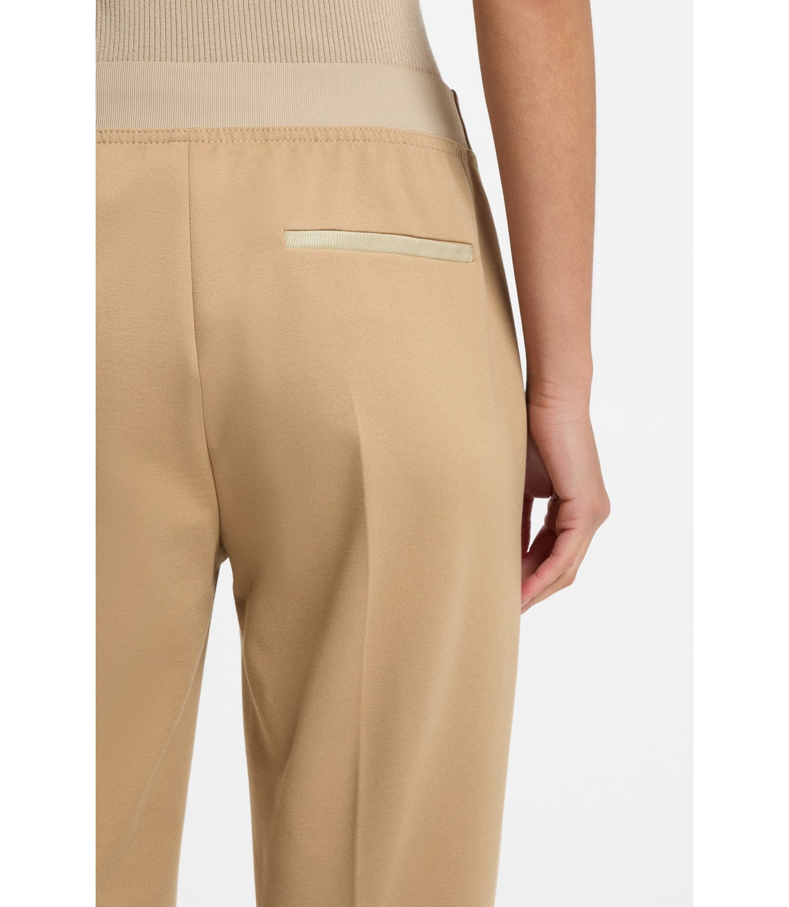 Boss Slim Fit Trousers In Stretch Jersey Light Beige Women's