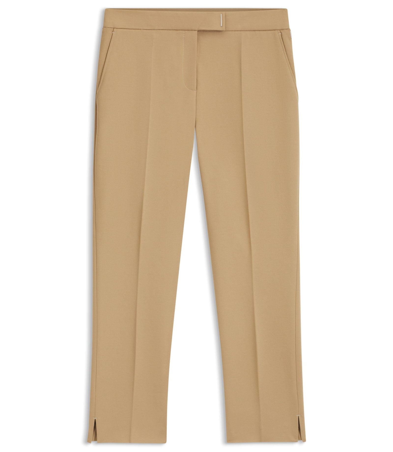 Boss Slim Fit Trousers In Stretch Jersey Light Beige Women's