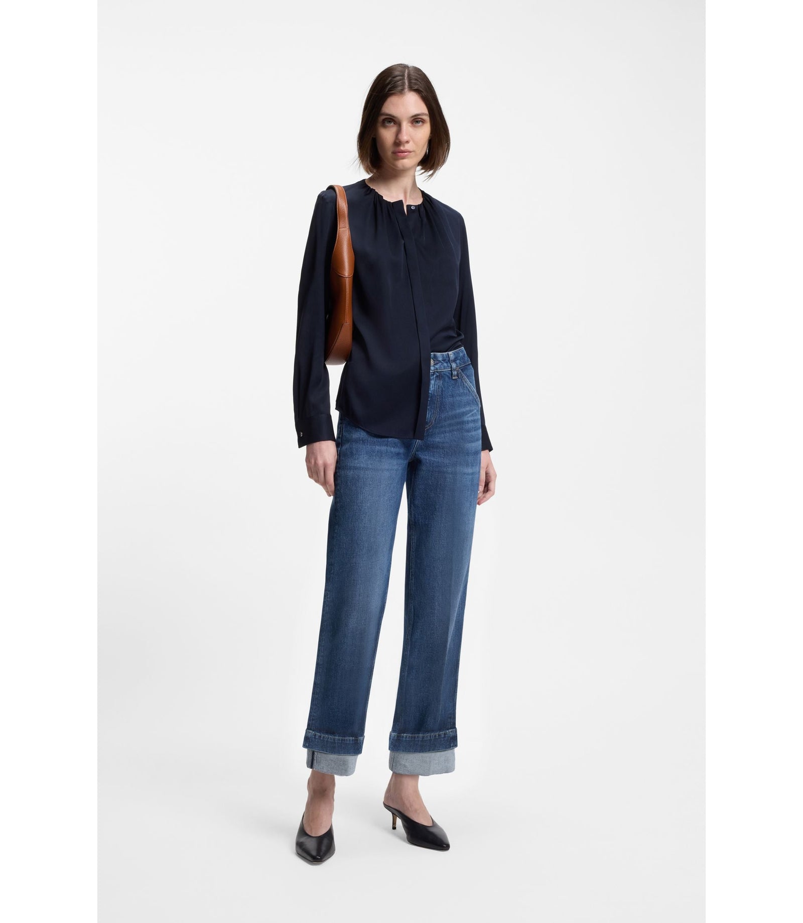 Boss Slim Fit Jeans In Indigo Stretch Denim Dark Blue Women's