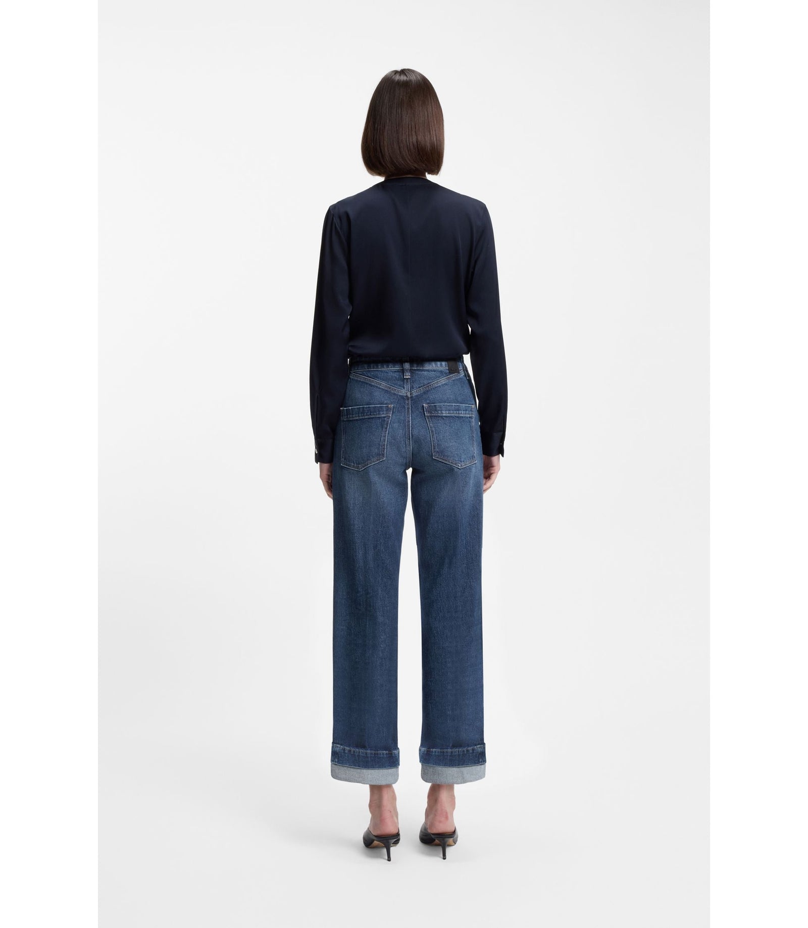 Boss Slim Fit Jeans In Indigo Stretch Denim Dark Blue Women's