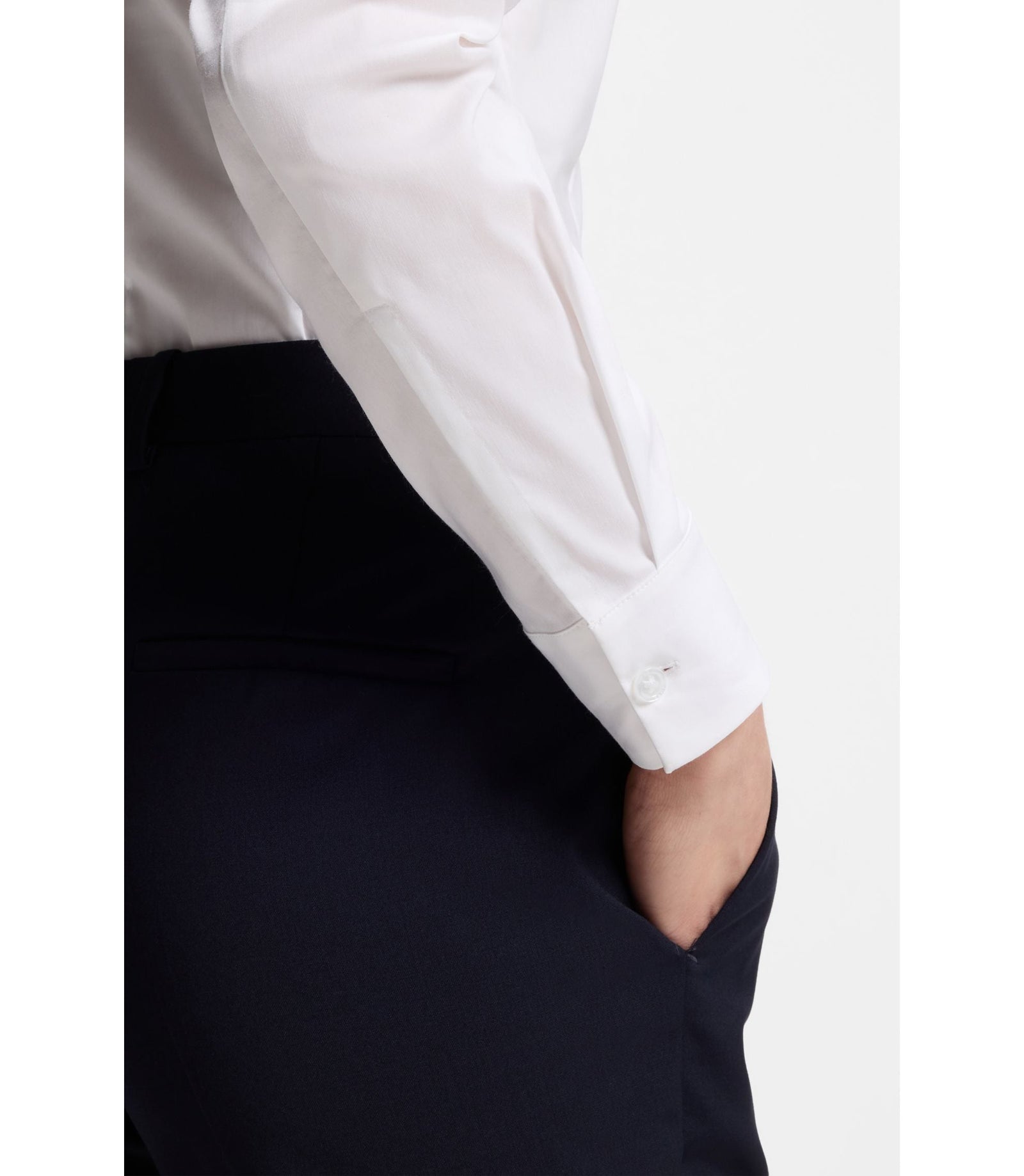 Boss Slim Fit Blouse In A Stretch Cotton White Women's