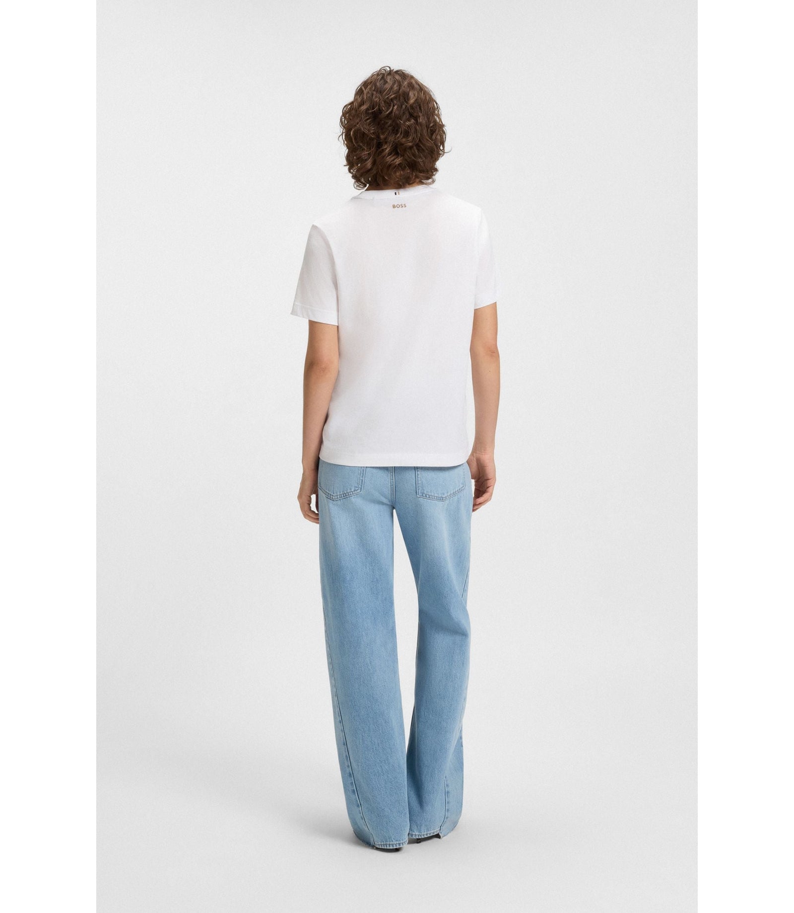Boss Relaxed Fit T Shirt In Cotton Jersey White Women's