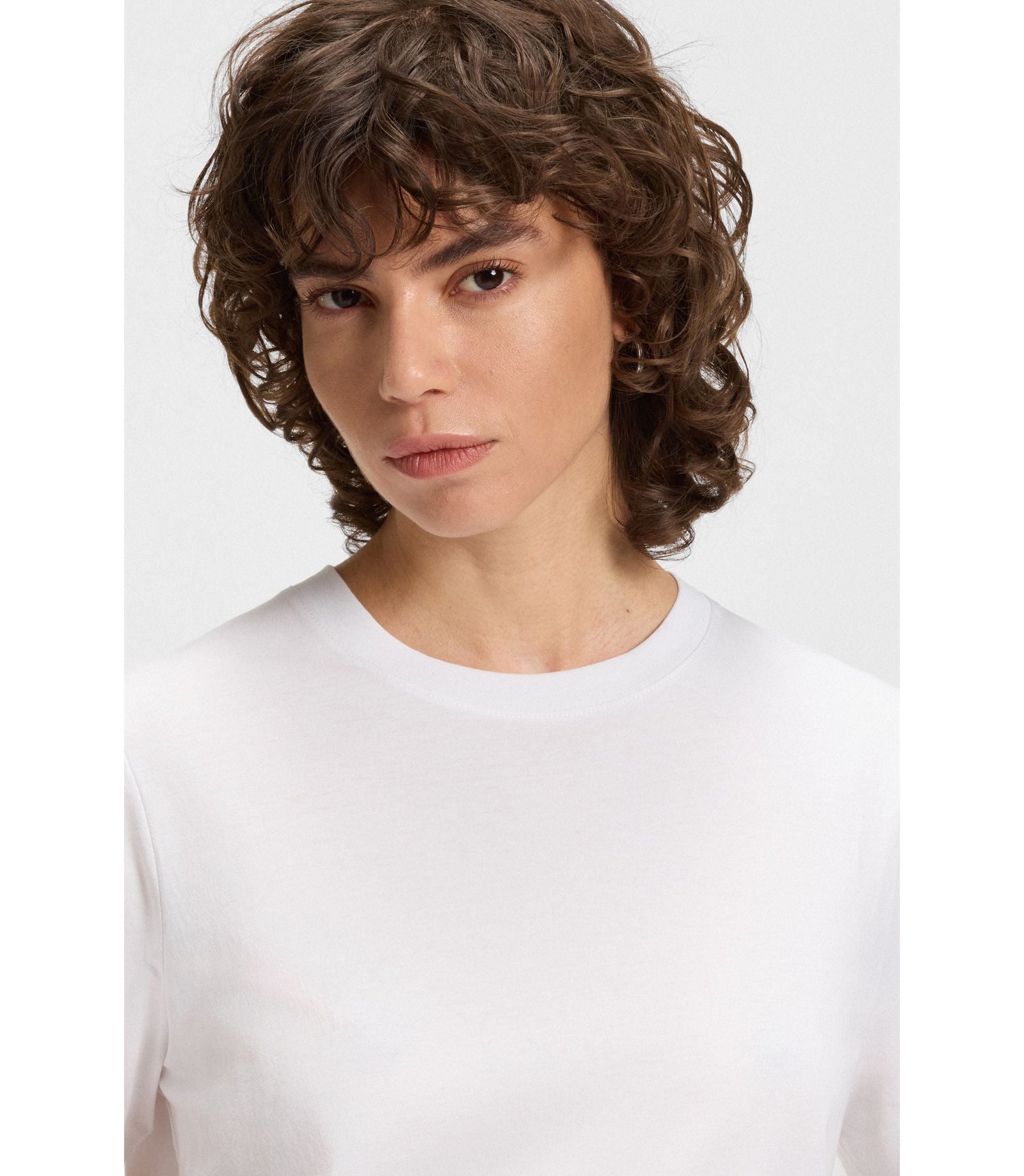 Boss Relaxed Fit T Shirt In Cotton Jersey White Women's