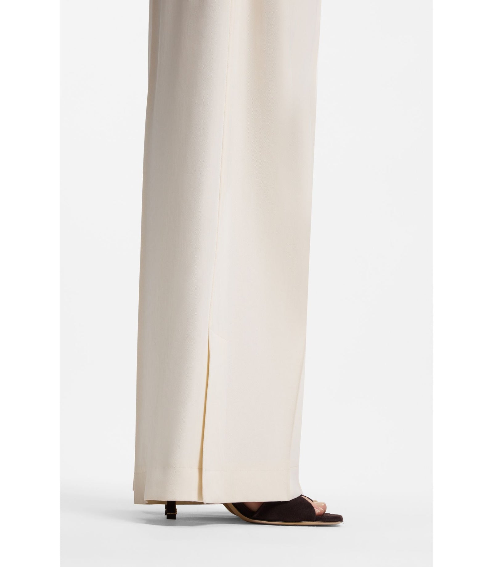Boss Relaxed Fit Trousers With Wide Leg White Women's