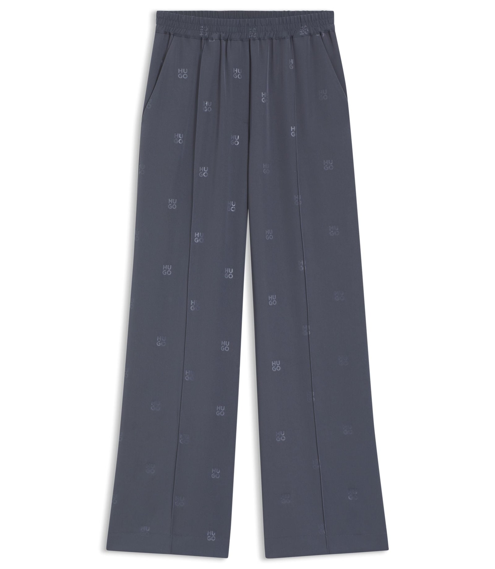 Hugo Relaxed Fit Trousers With Stacked Logos Patterned Women's