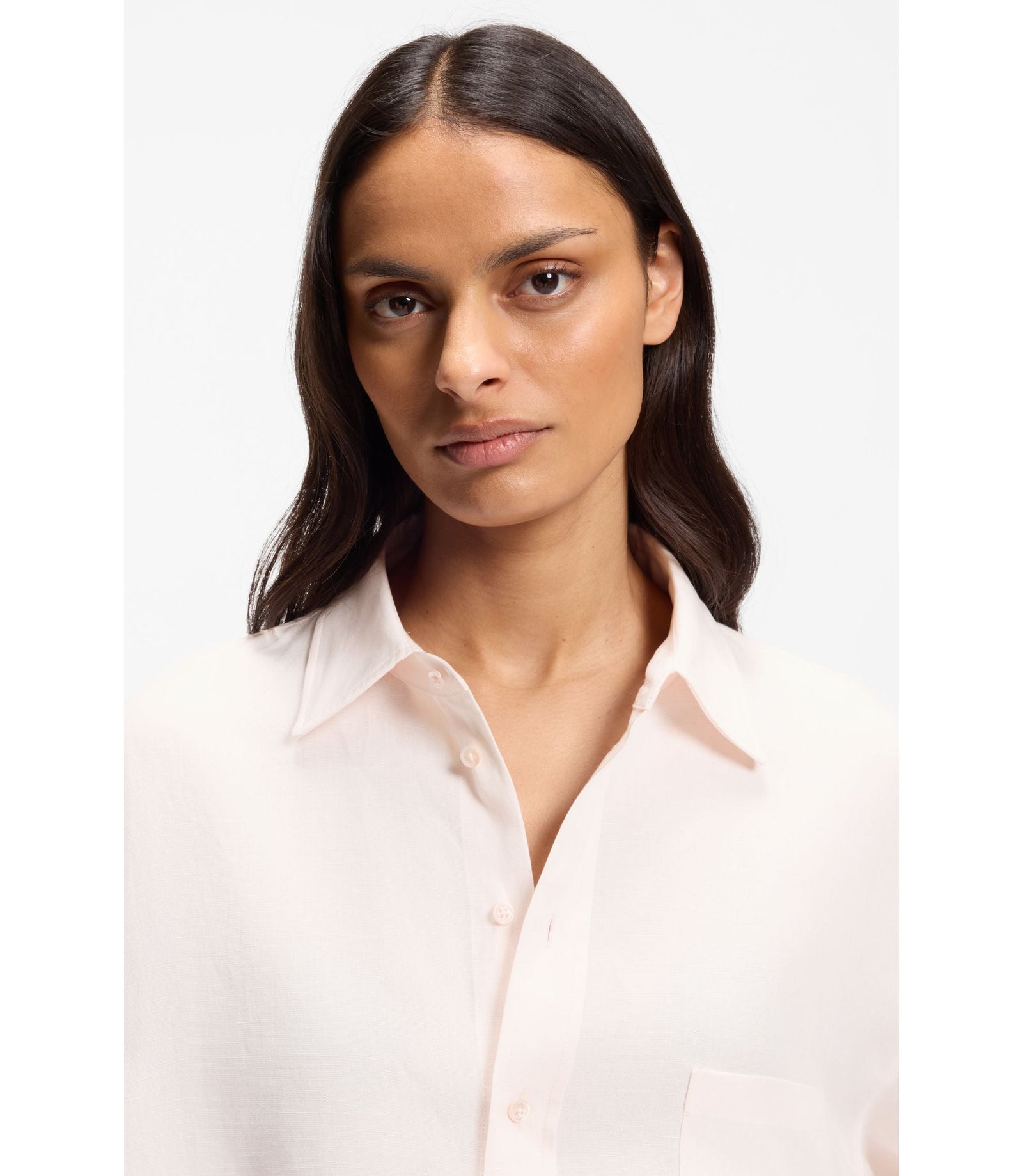 Boss Relaxed Fit Blouse With Chest Pocket Light Pink Women's