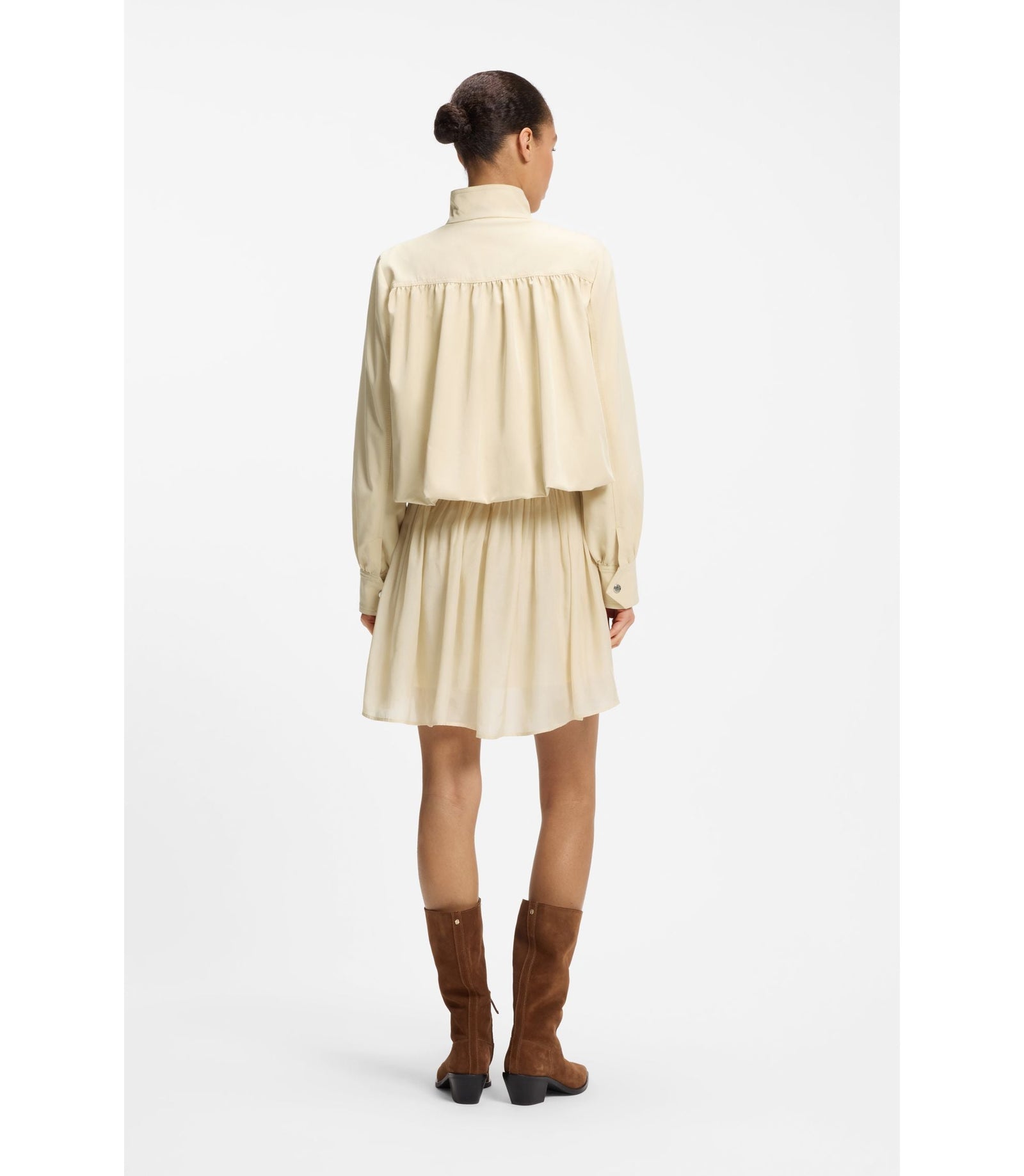 Boss Relaxed Fit Blazer With Balloon Hem Light Yellow Women's