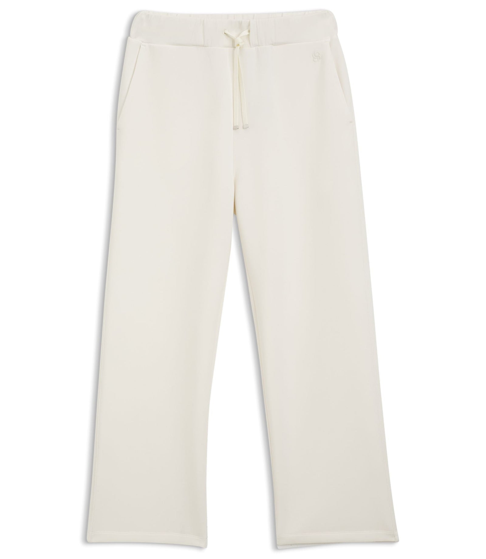 Boss Relaxed Fit Barrel Leg Pants In Double Layer Scuba Jersey White Women's