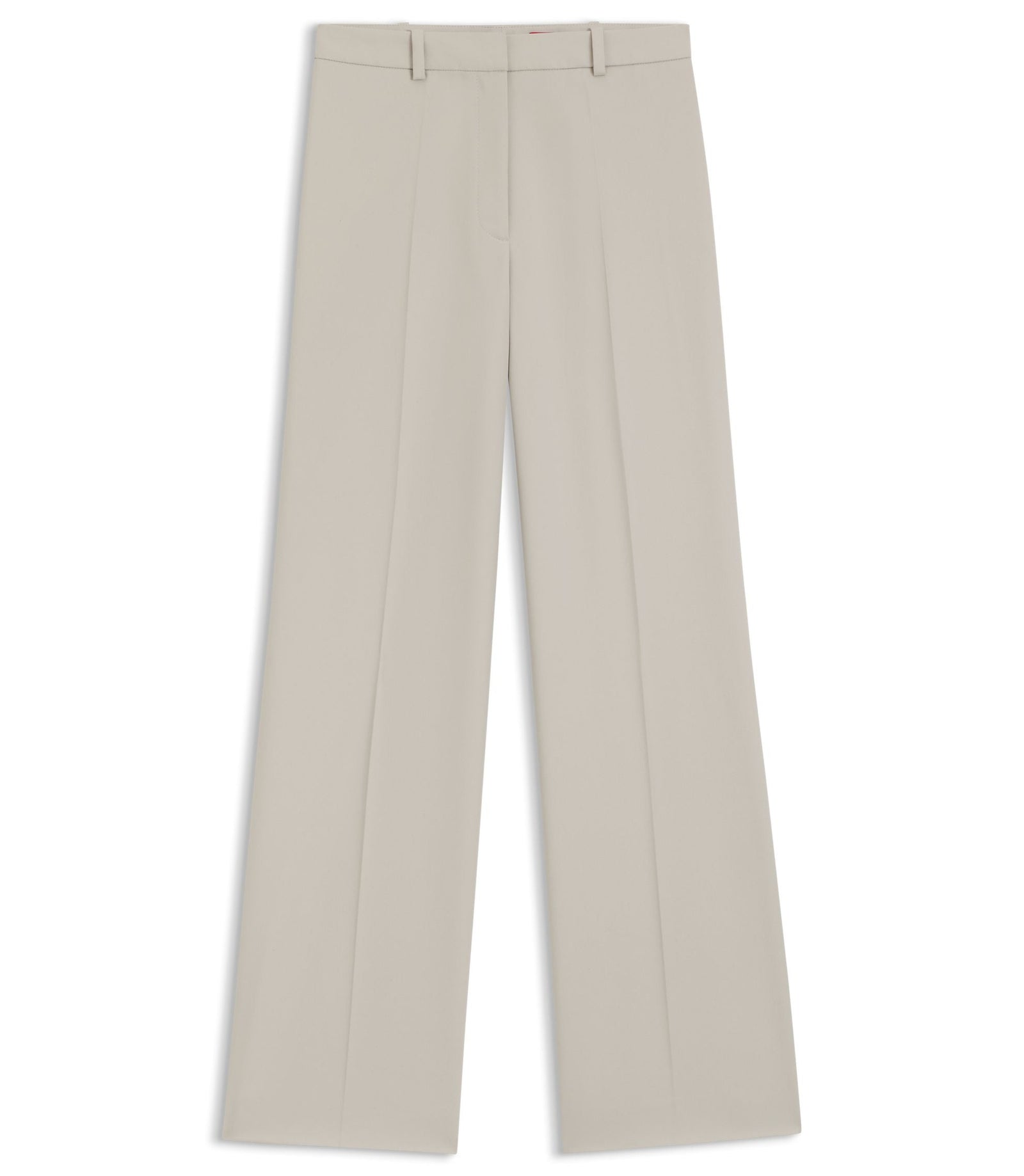 Hugo Regular Fit Wide Leg Pants In Stretch Fabric Light Grey Women's