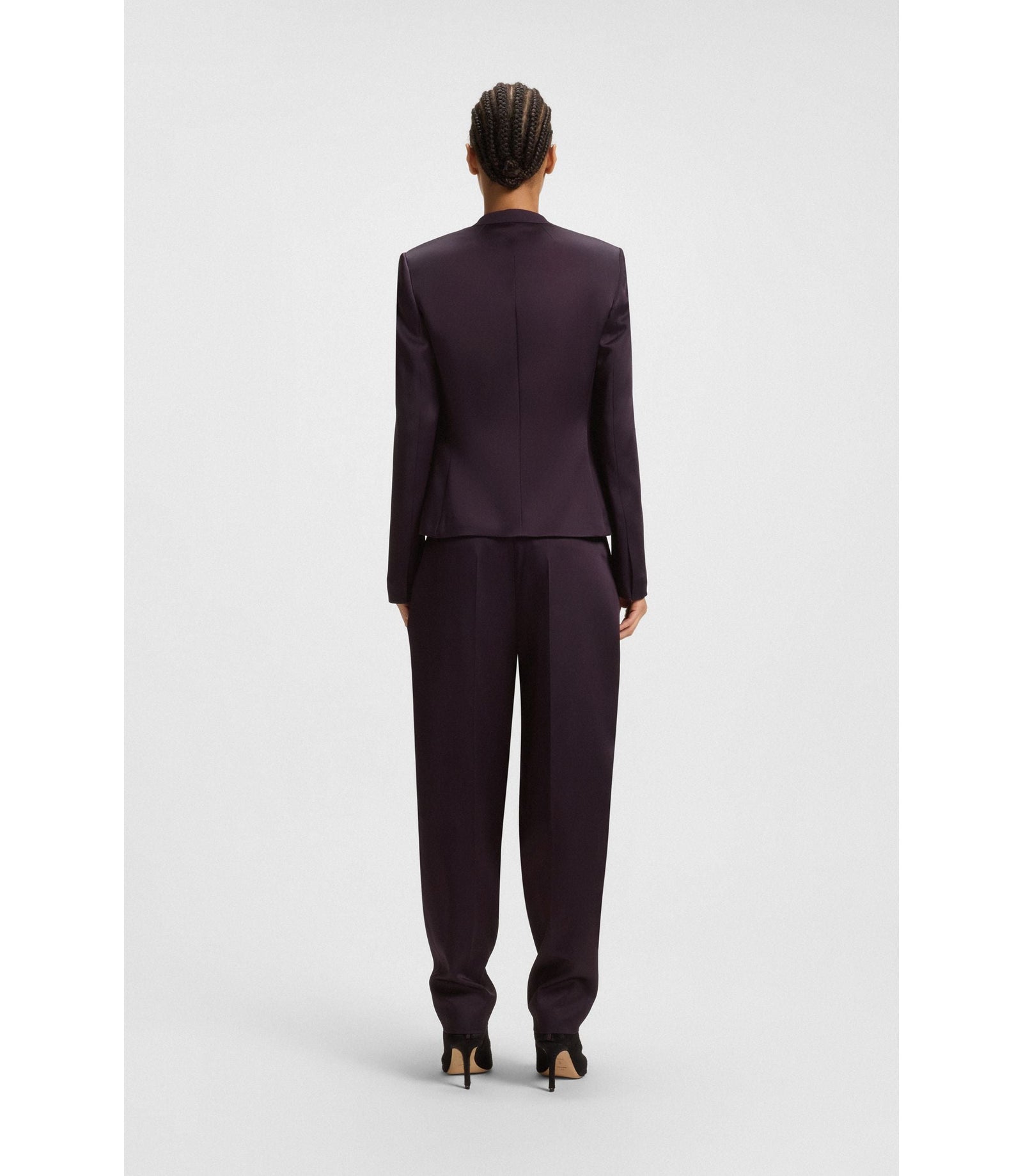 Boss Regular Fit Tuxedo Blazer With Shawl Lapels Light Purple Women's
