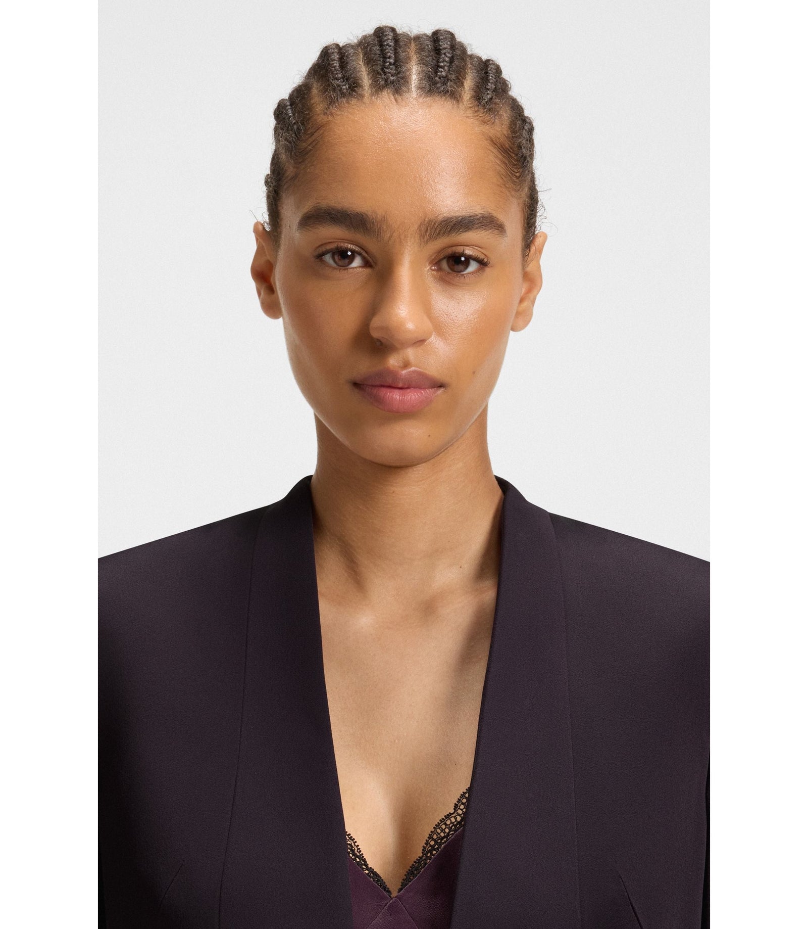 Boss Regular Fit Tuxedo Blazer With Shawl Lapels Light Purple Women's