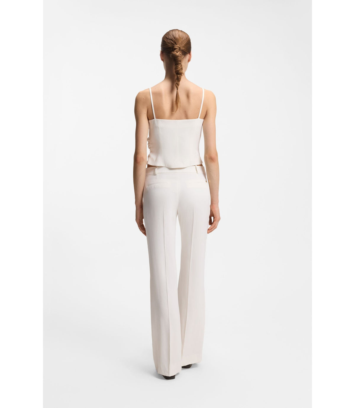 Hugo Regular Fit Trousers With Kick Flare White Women's