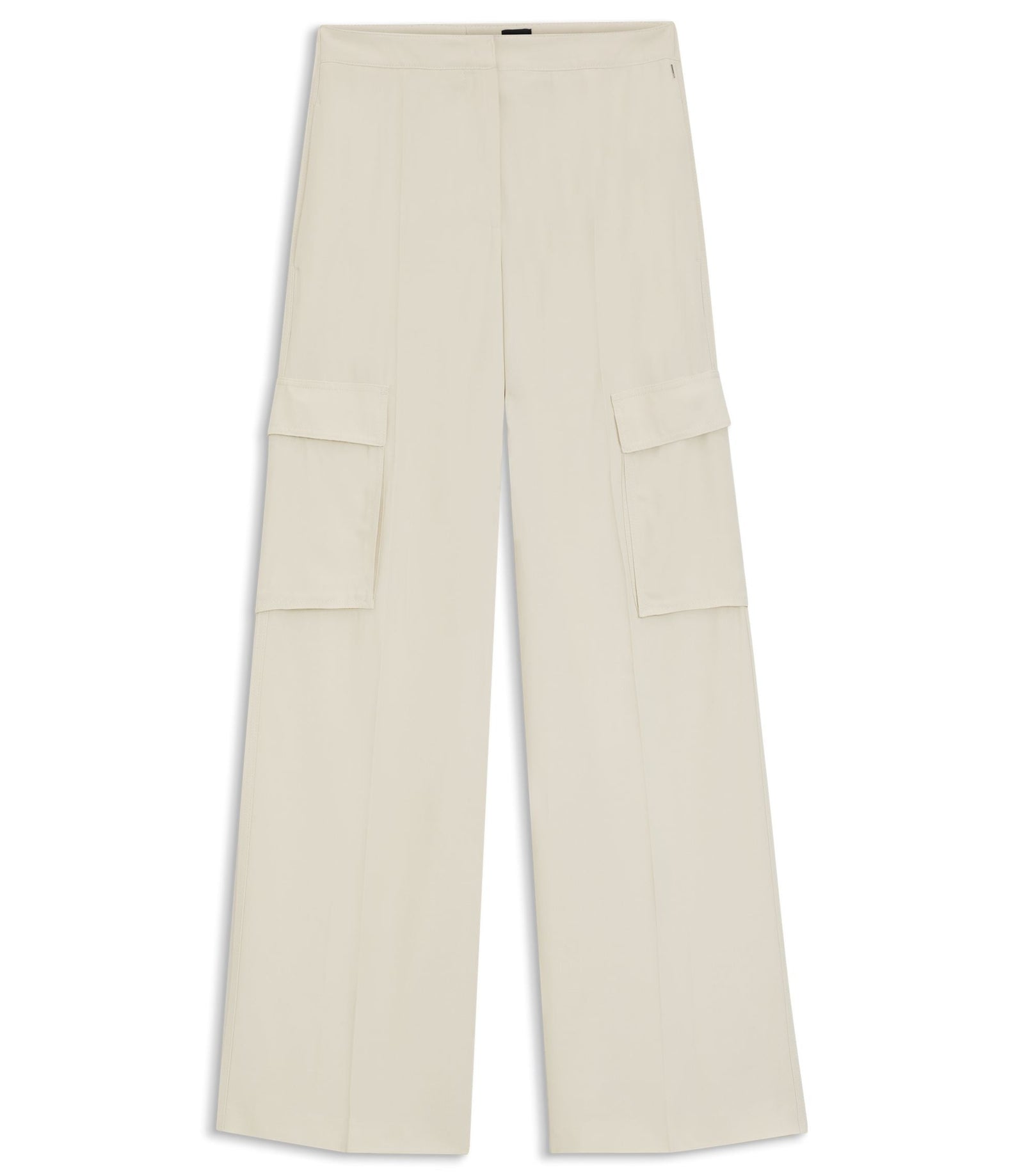 Boss Regular Fit Trousers With Cargo Pockets White Women's