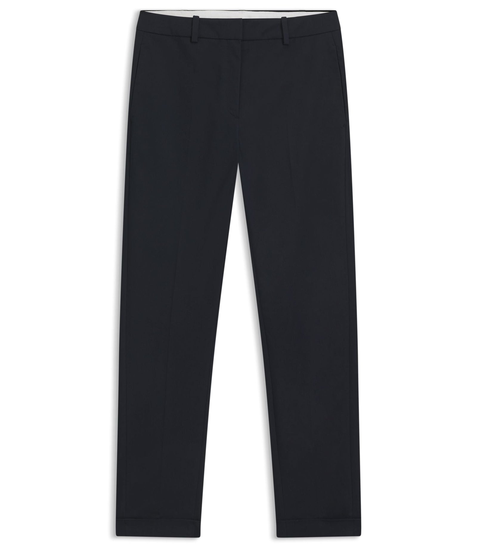 Boss Regular Fit Trousers In Stretch Cotton Twill Dark Blue Women's
