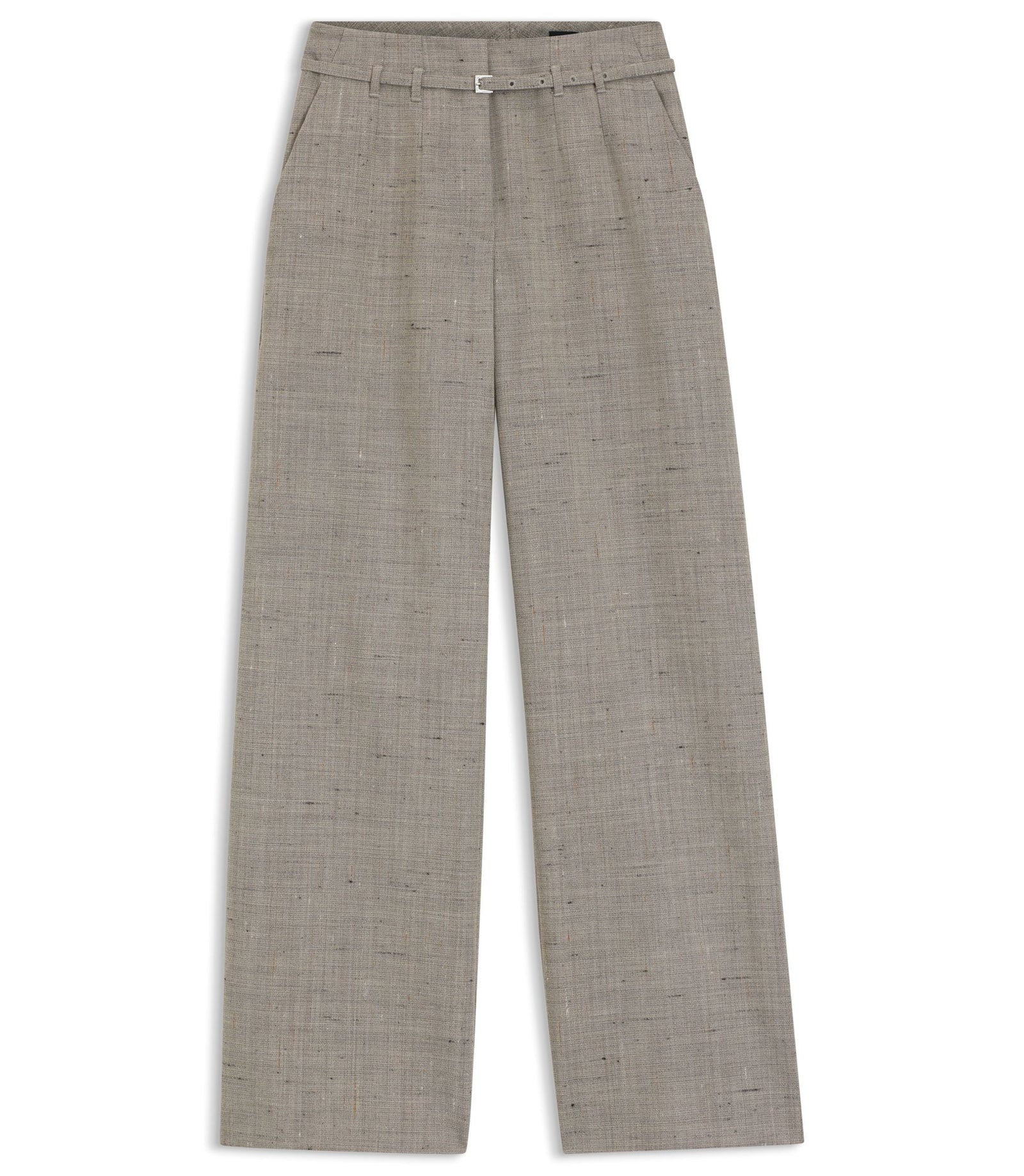 Boss Regular Fit Trousers In A Wool Blend Patterned Women's