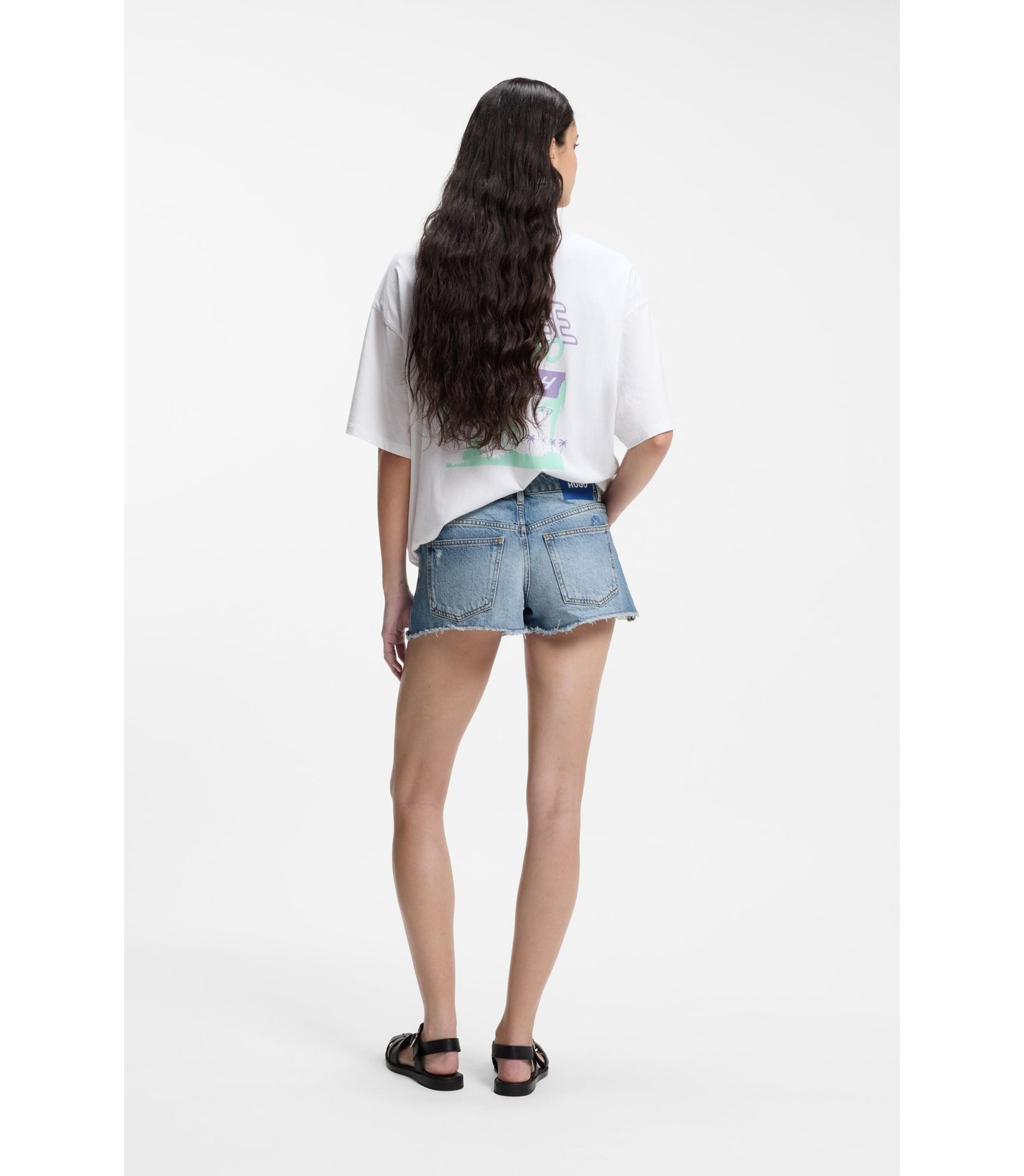 Hugo Regular Fit Shorts In Blue Denim Blue Women's