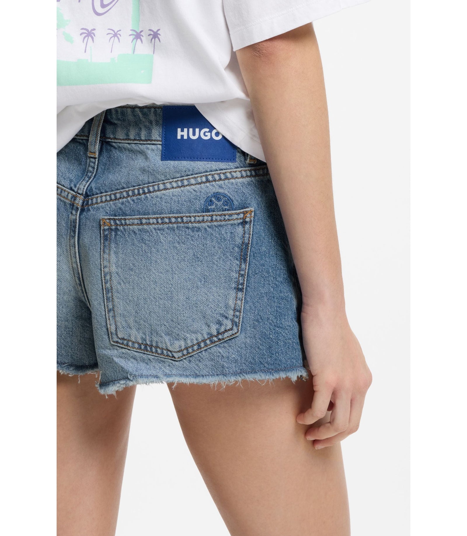 Hugo Regular Fit Shorts In Blue Denim Blue Women's