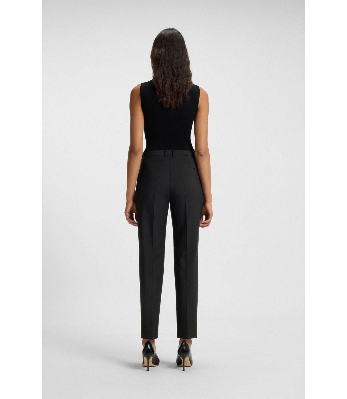 Boss Regular Fit Pants In Italian Made Virgin Wool Black Women's