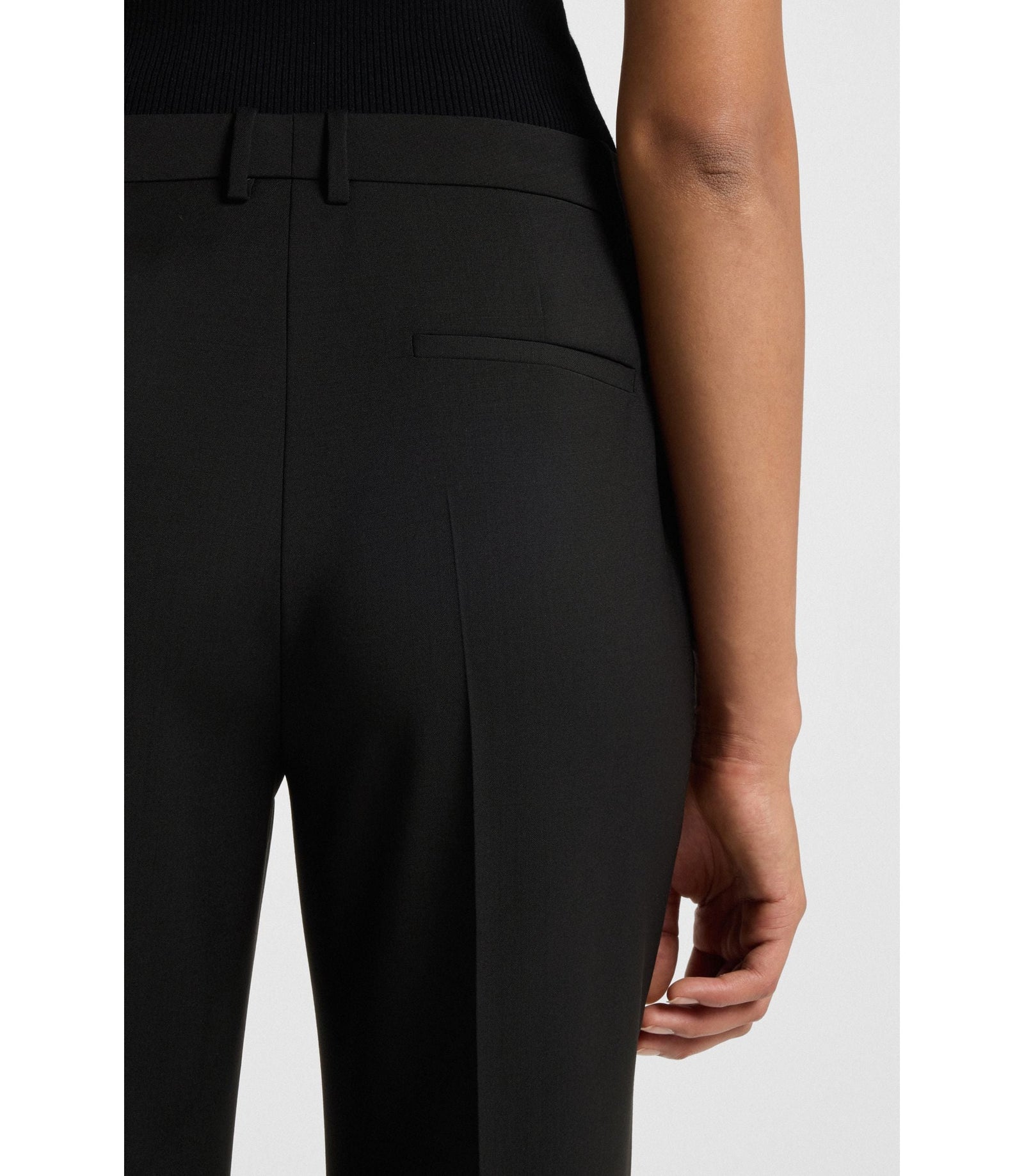 Boss Regular Fit Pants In Italian Made Virgin Wool Black Women's