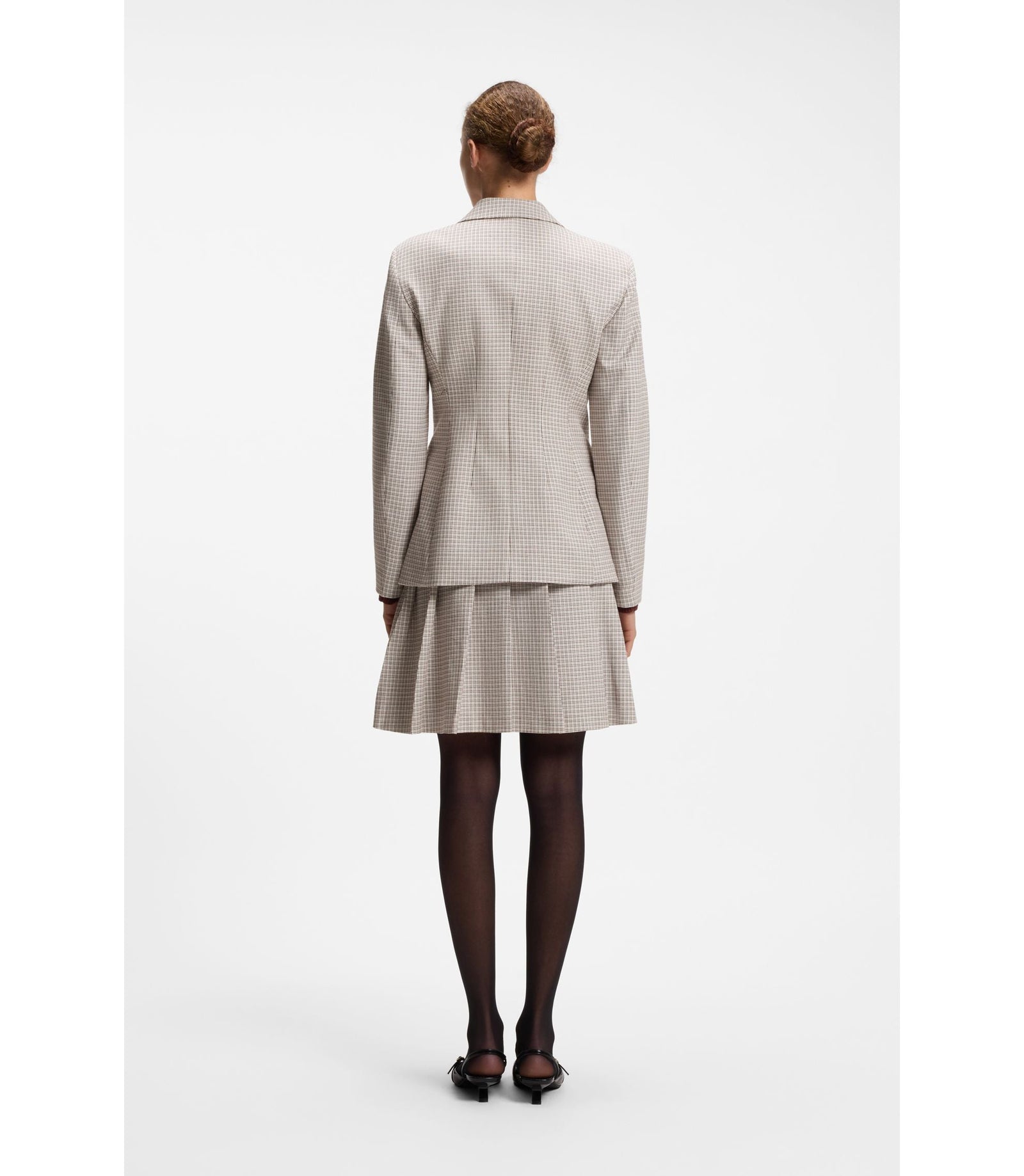 Hugo Regular Fit Blazer With Micro Check Patterned Women's