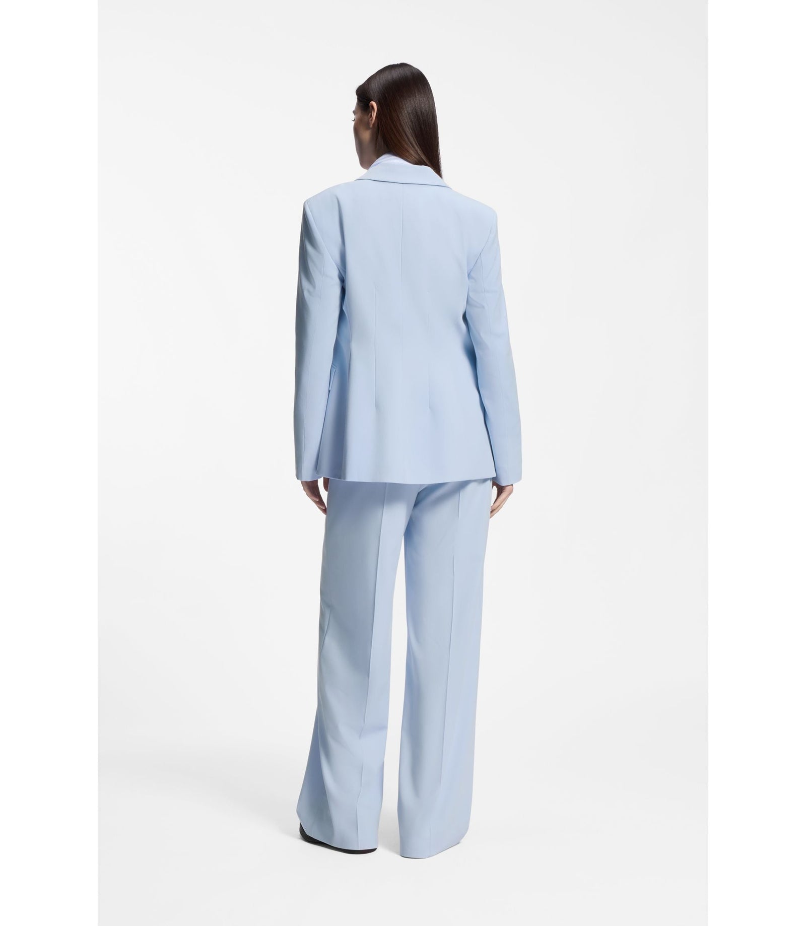 Hugo Regular Fit Blazer With Gold Tone Buttons Light Blue Women's