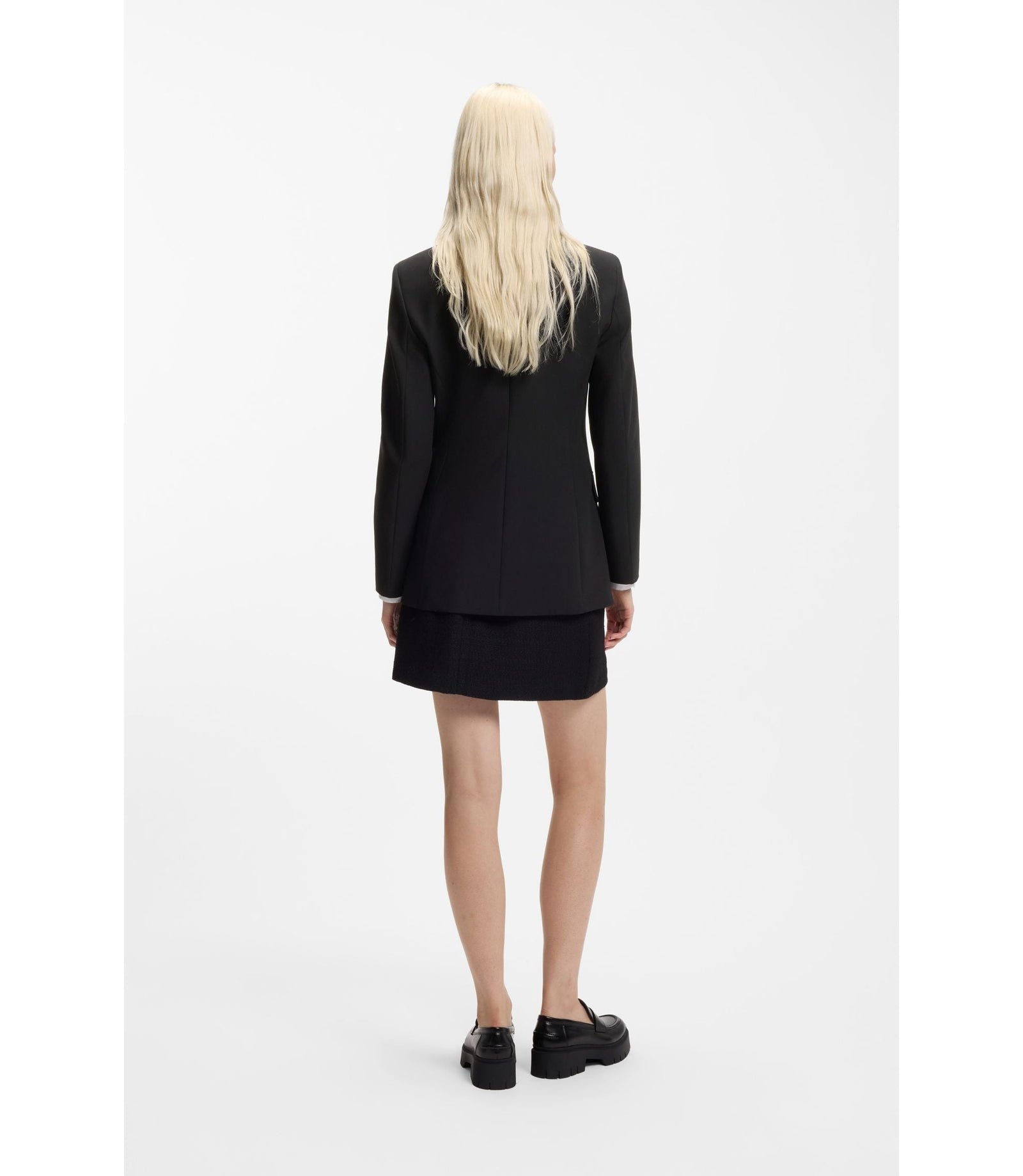 Hugo Regular Fit Blazer With Gold Tone Buttons Black Women's