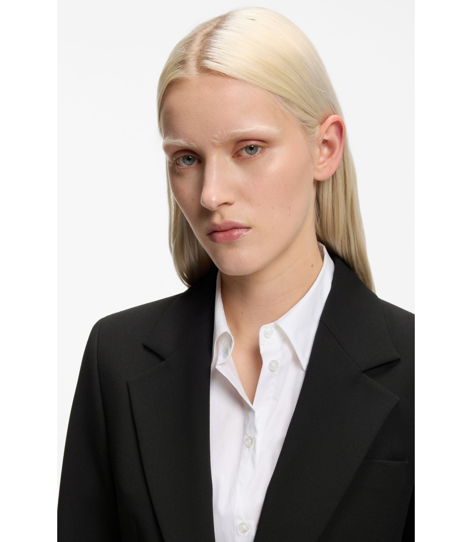 Hugo Regular Fit Blazer With Gold Tone Buttons Black Women's