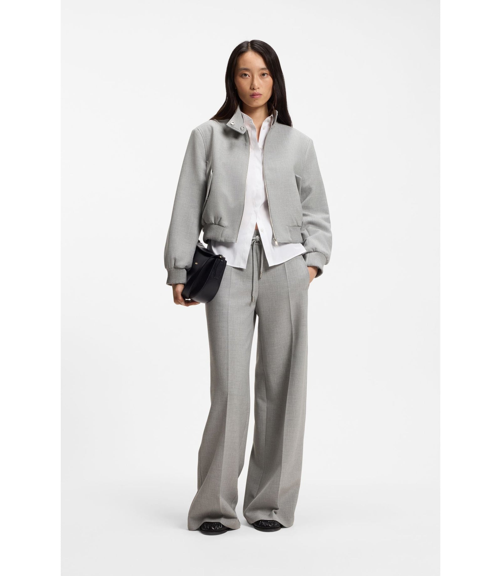 Boss Regular Fit Blazer In Stretch Twill Patterned Women's