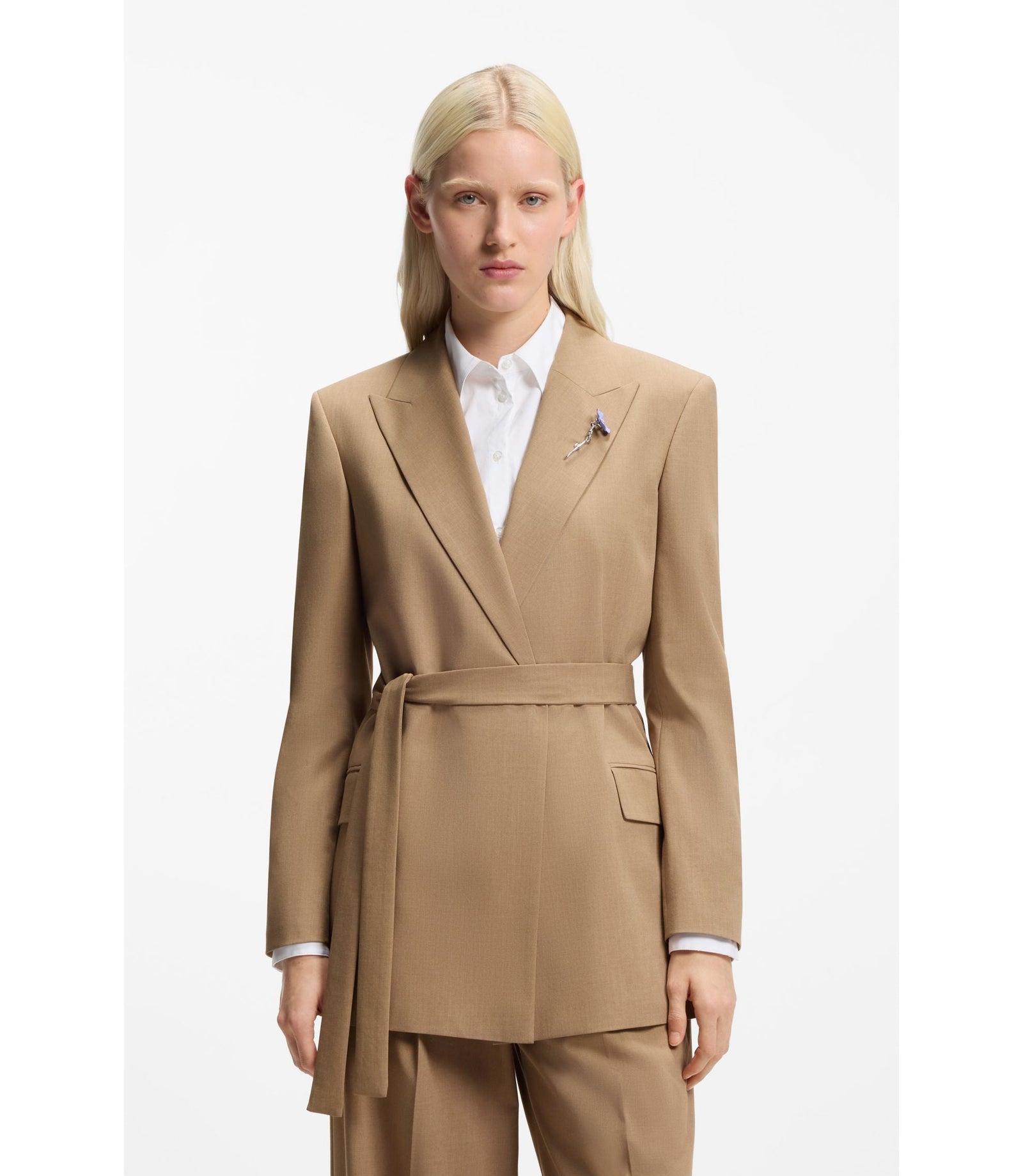 Hugo Regular Fit Blazer In Stretch Melange Fabric Patterned Women's