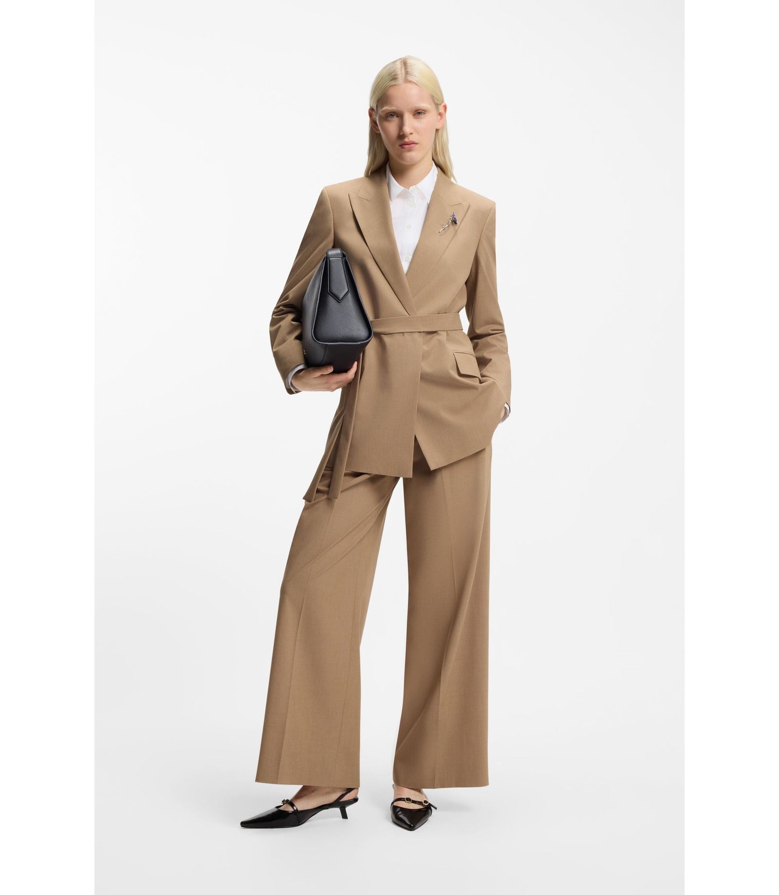 Hugo Regular Fit Blazer In Stretch Melange Fabric Patterned Women's