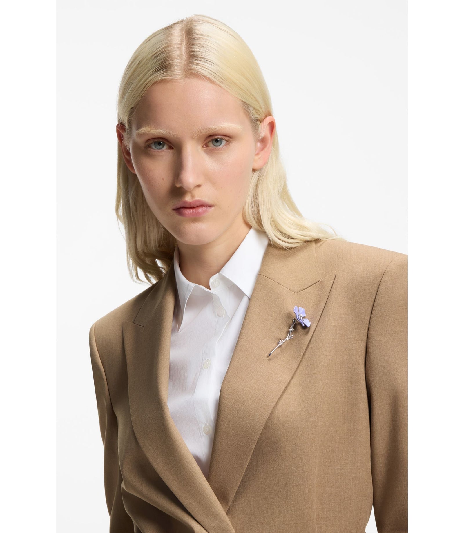 Hugo Regular Fit Blazer In Stretch Melange Fabric Patterned Women's